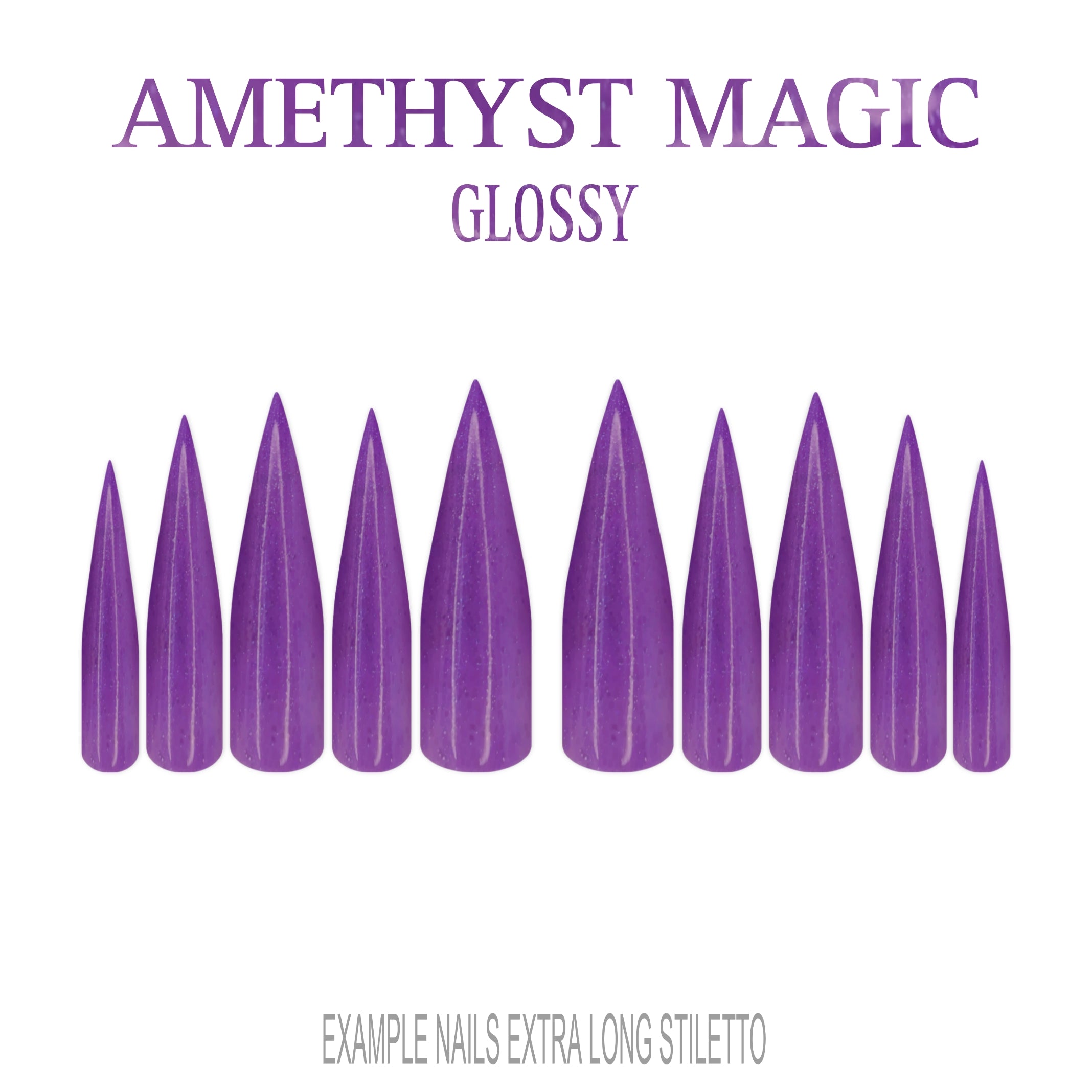 Amethyst Magic purple glitter press-on nails