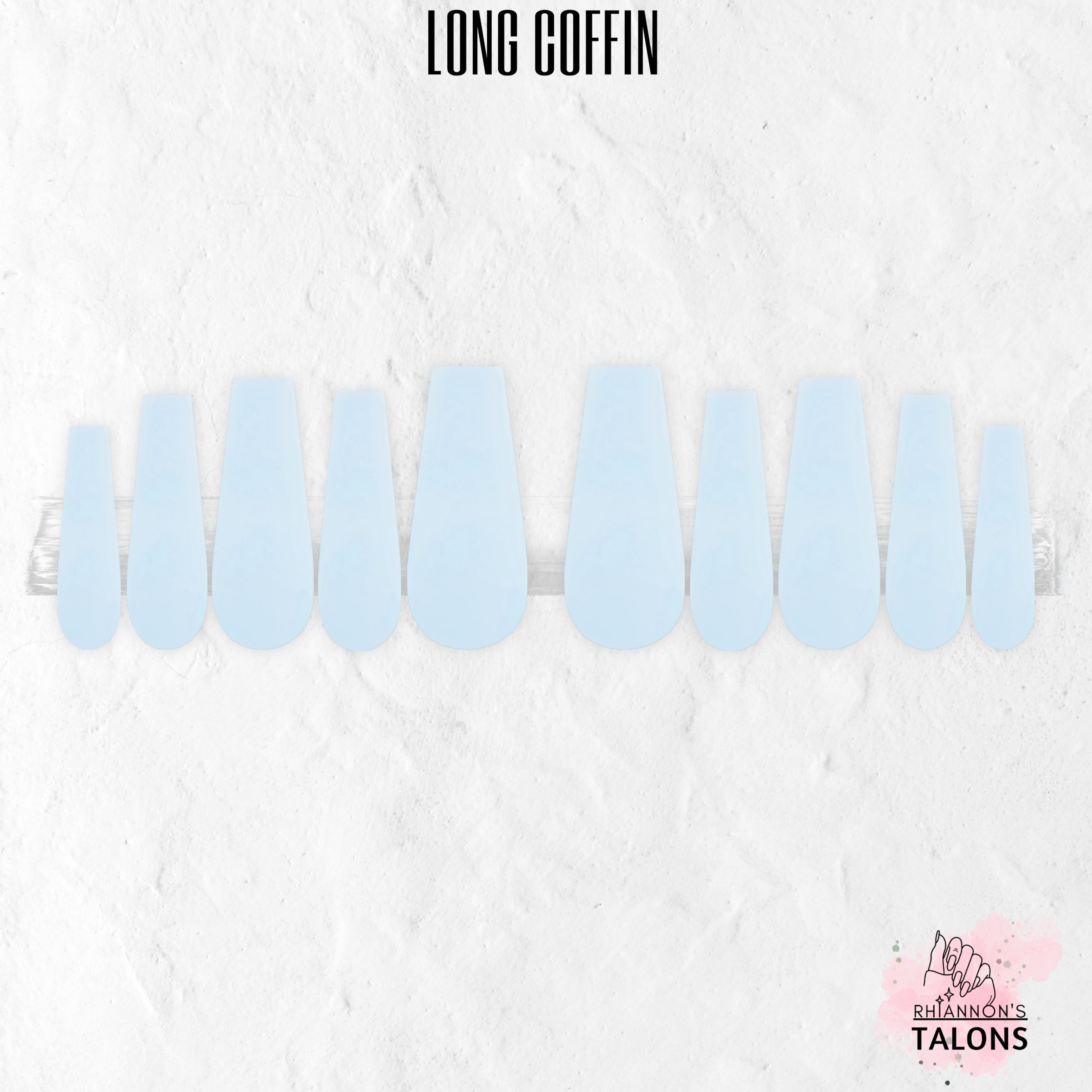 Azure Mist blue press-on nails