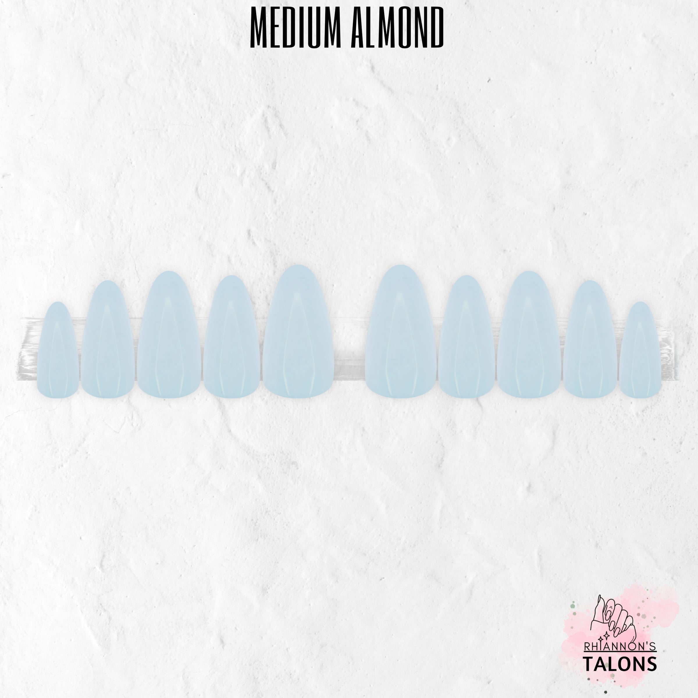 Azure Mist blue press-on nails