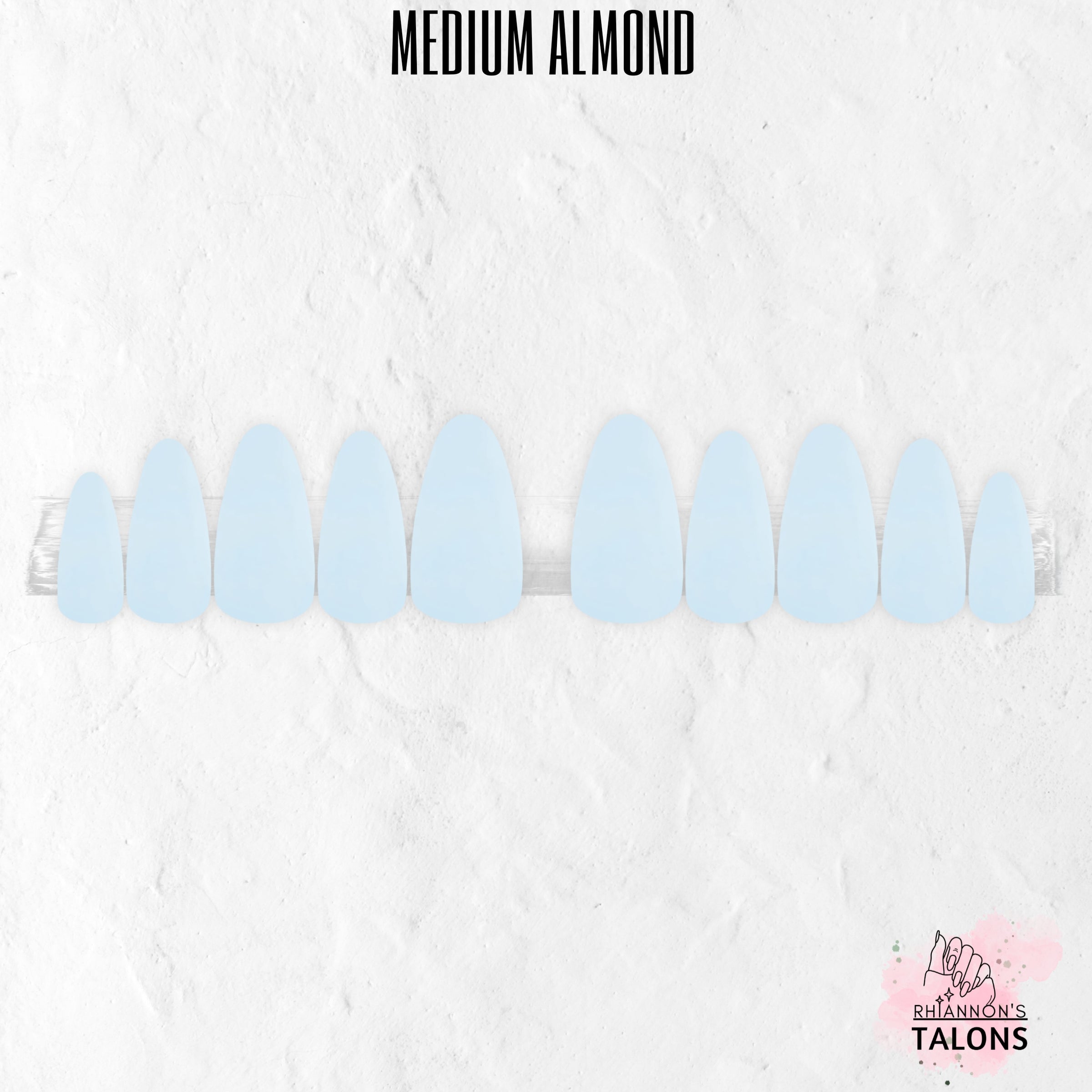 Azure Mist blue press-on nails