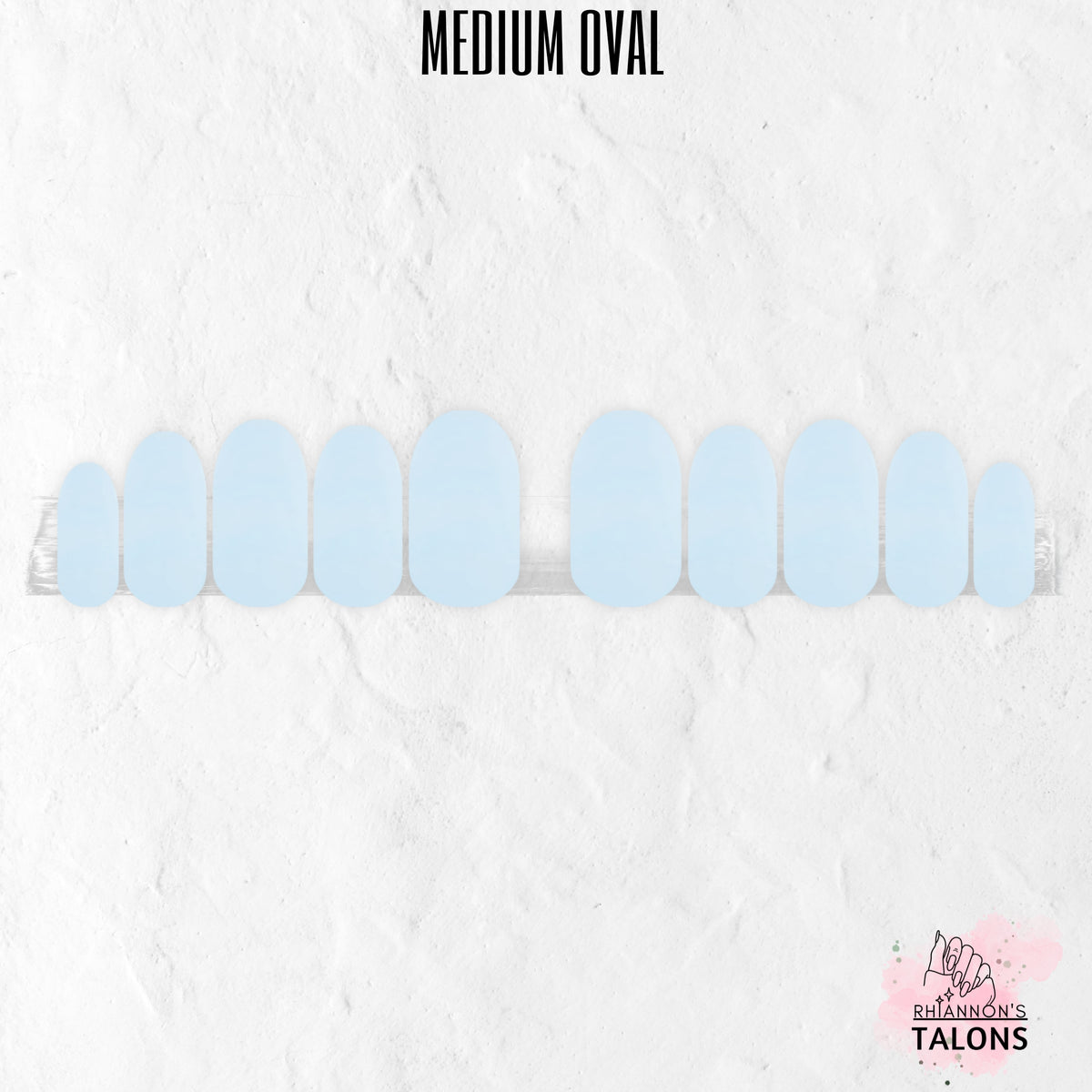 Azure Mist blue press-on nails