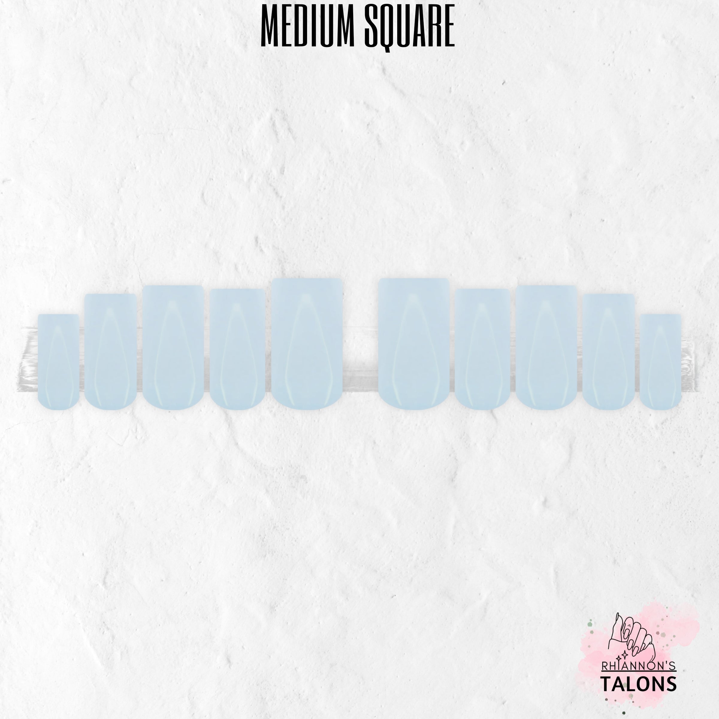 Azure Mist blue press-on nails