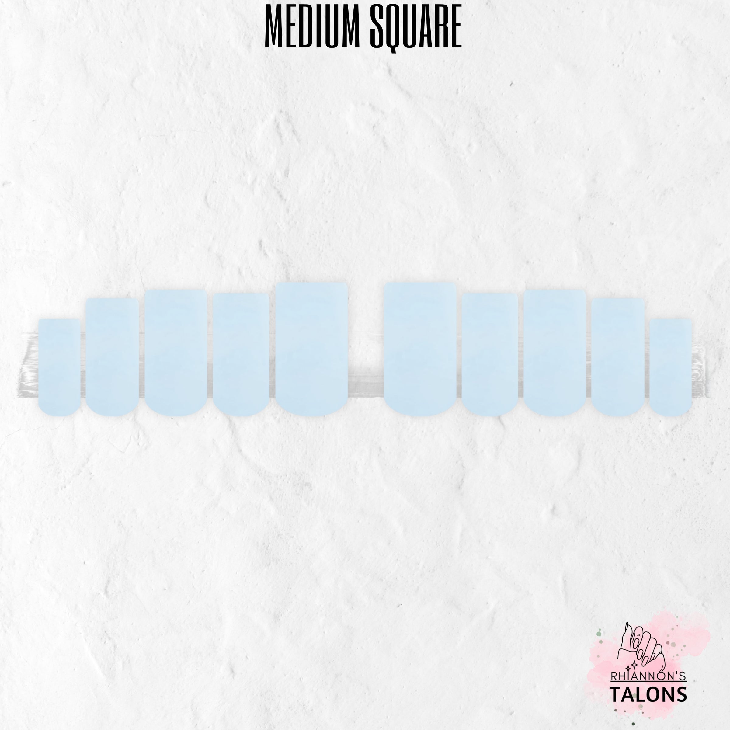 Azure Mist blue press-on nails