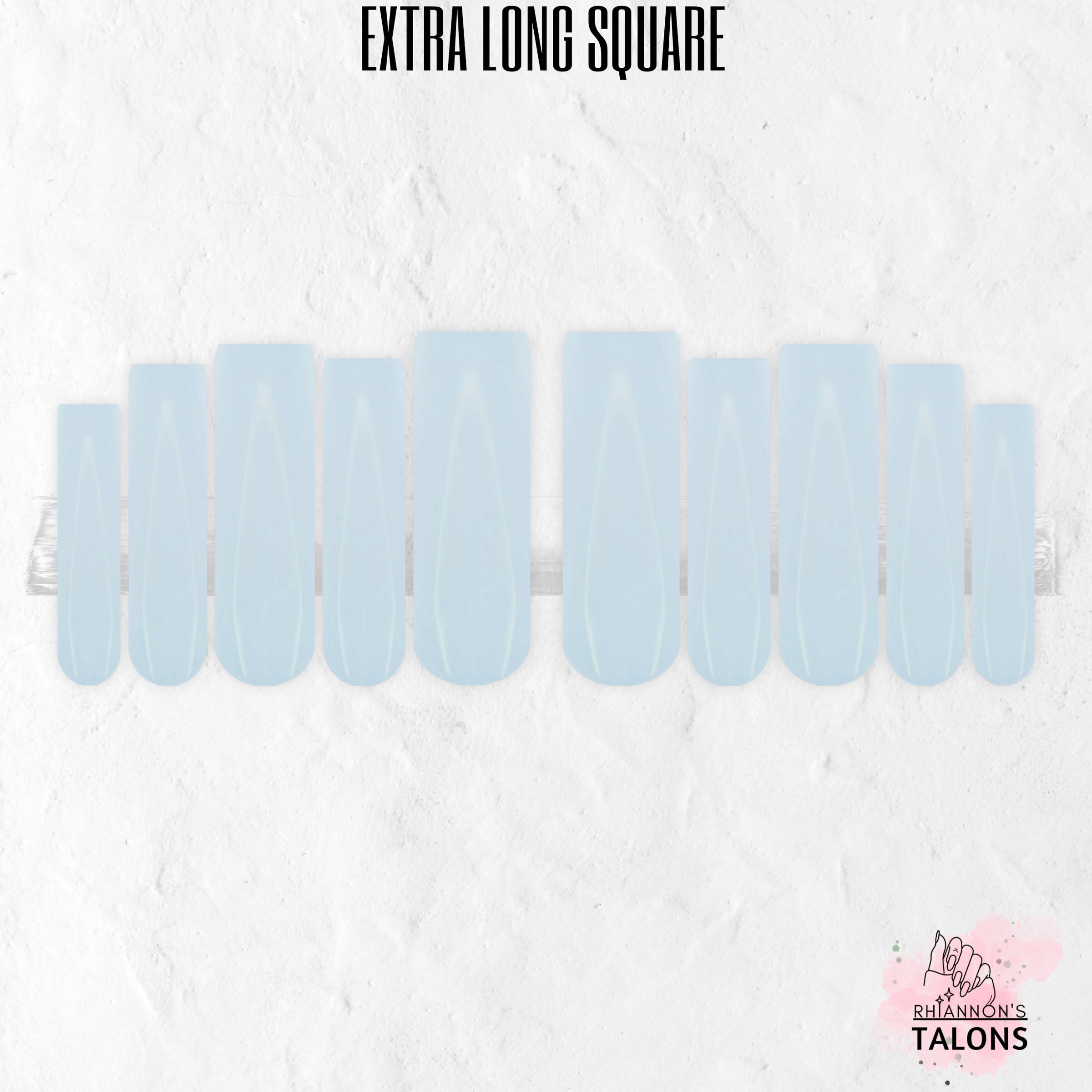Azure Mist blue press-on nails