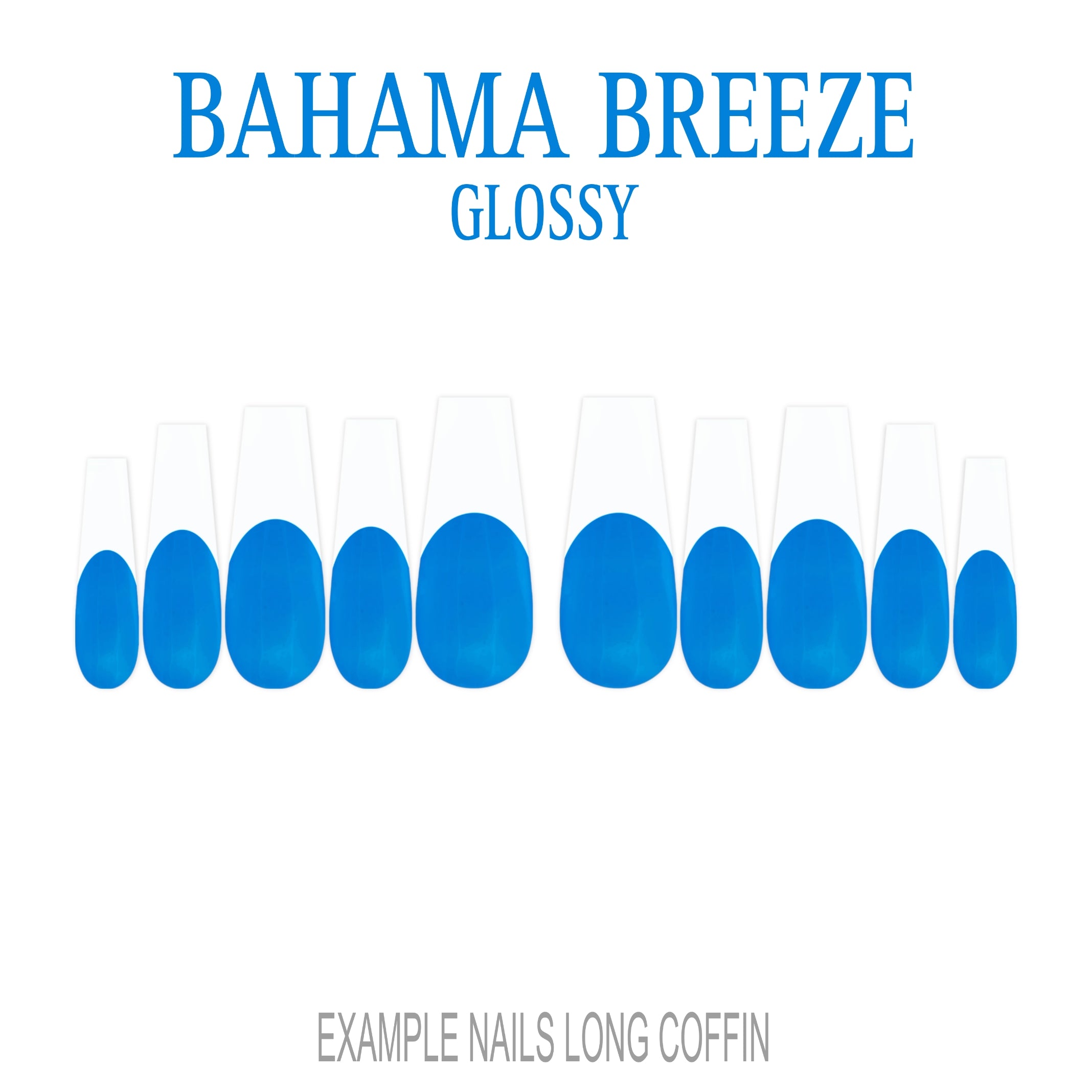 Bahama Breeze sky blue French tip press-on nails