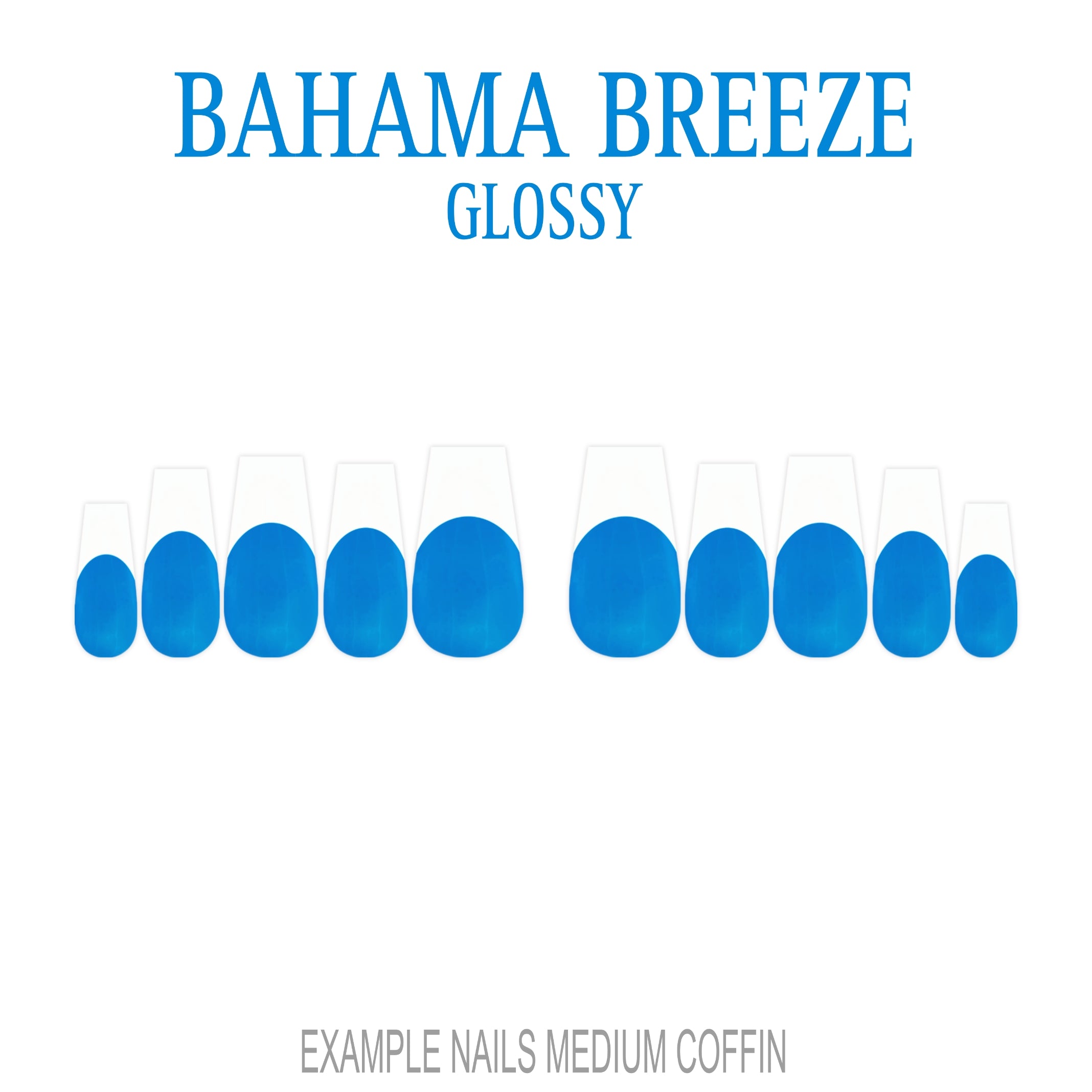 Bahama Breeze sky blue French tip press-on nails