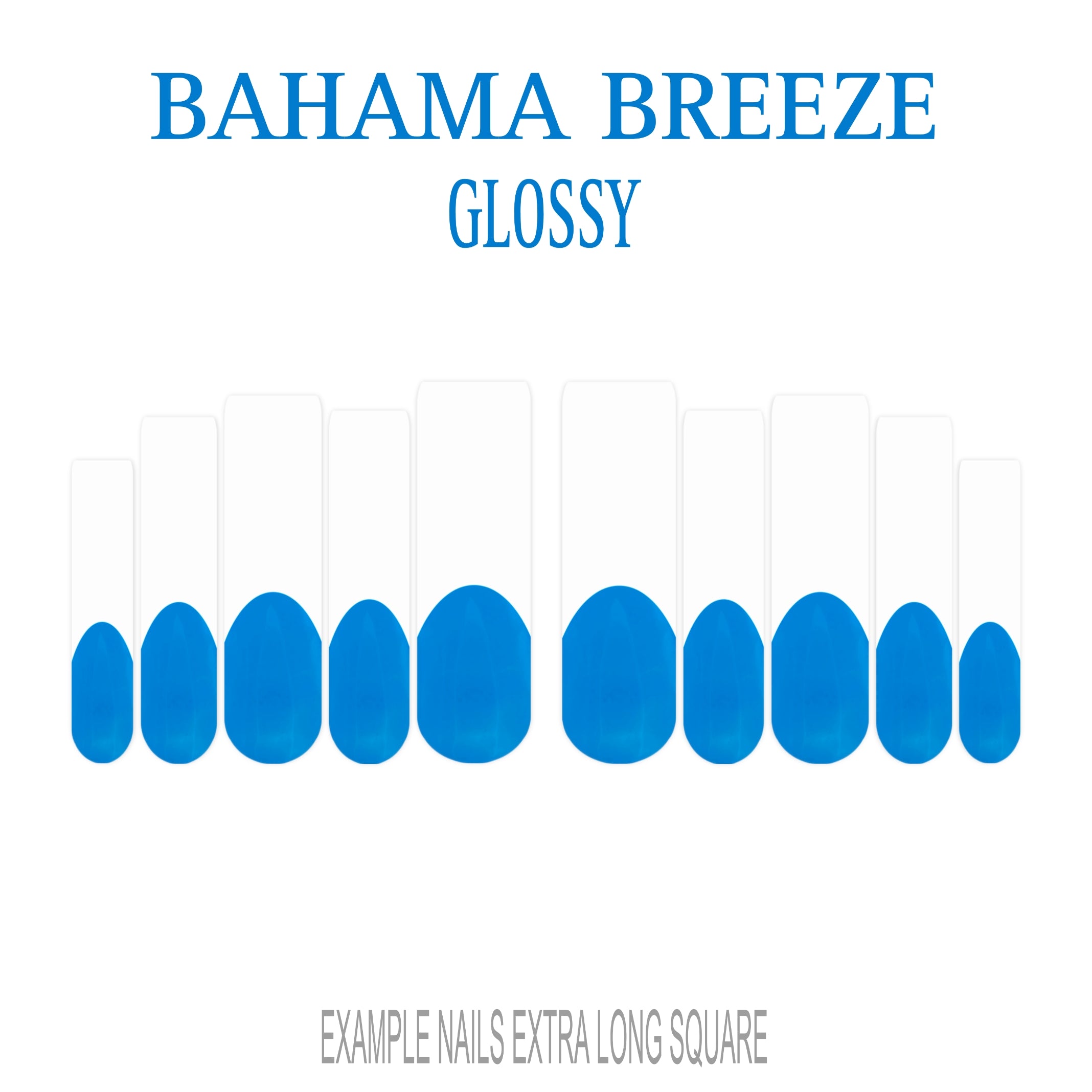 Bahama Breeze sky blue French tip press-on nails