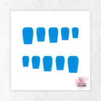 Bahama Breeze sky blue short coffin press-on nails