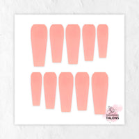 Ballet Bliss soft pink long coffin press-on nails with matte finish