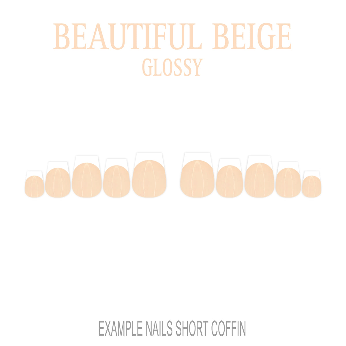 Beautiful Beige nude French tip press-on nails