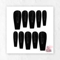 Black Starlight black glitter press-on nails