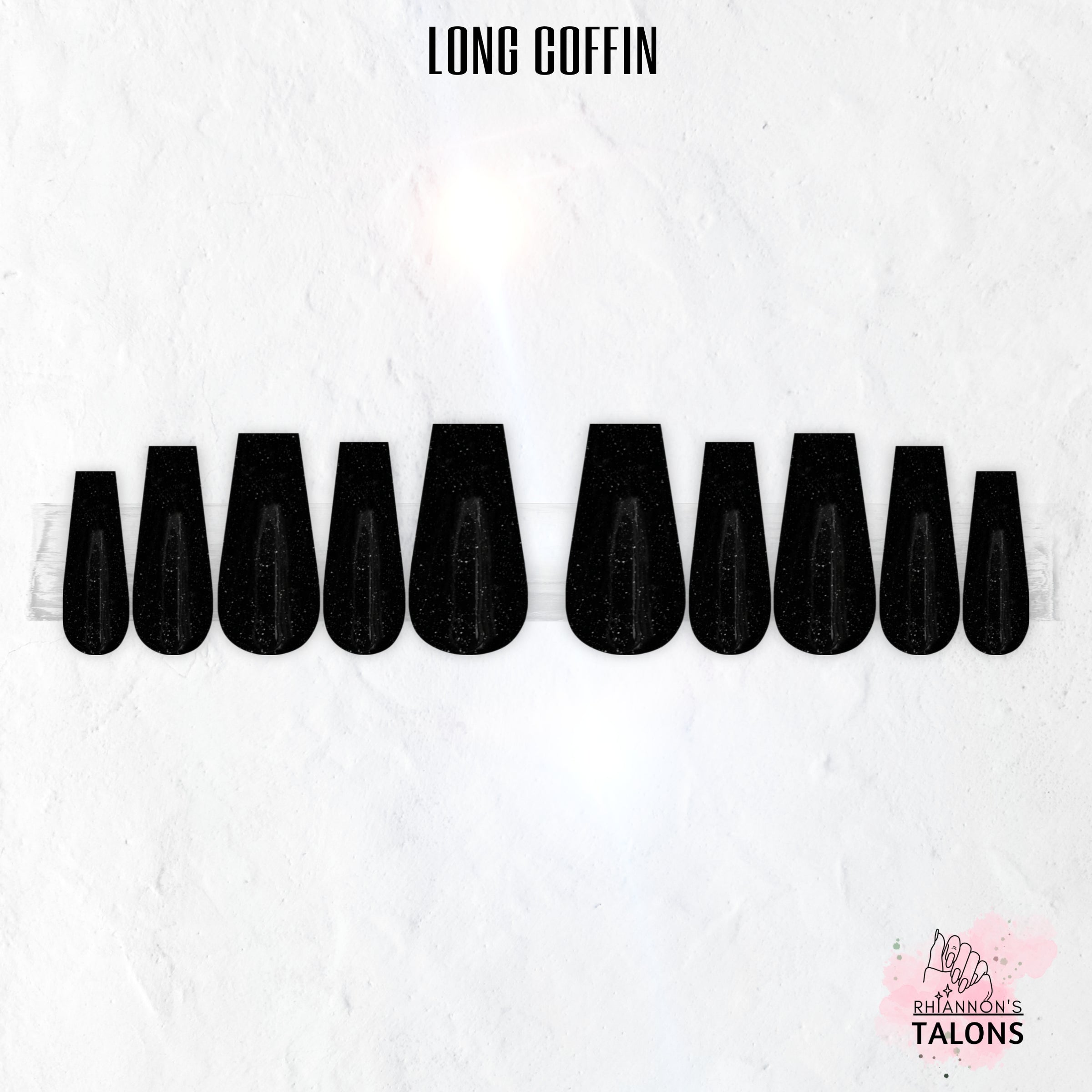 Black Starlight black glitter press-on nails