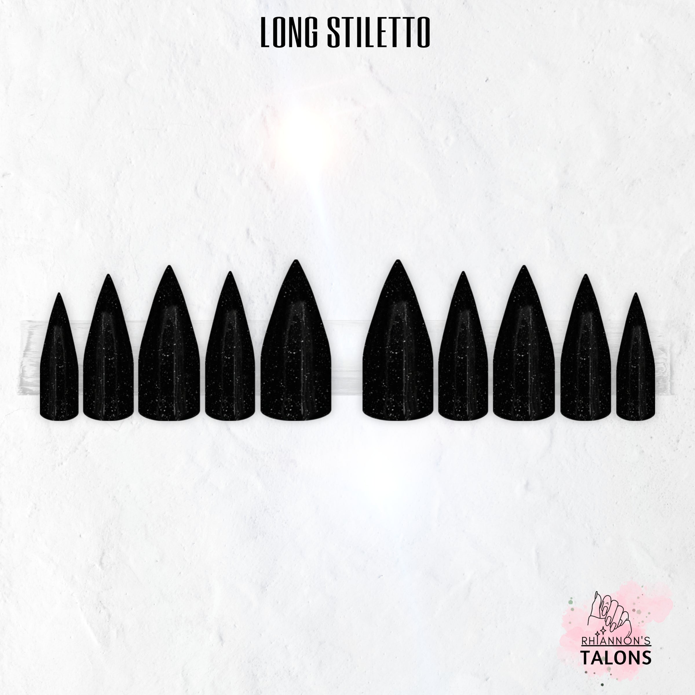 Black Starlight black glitter press-on nails