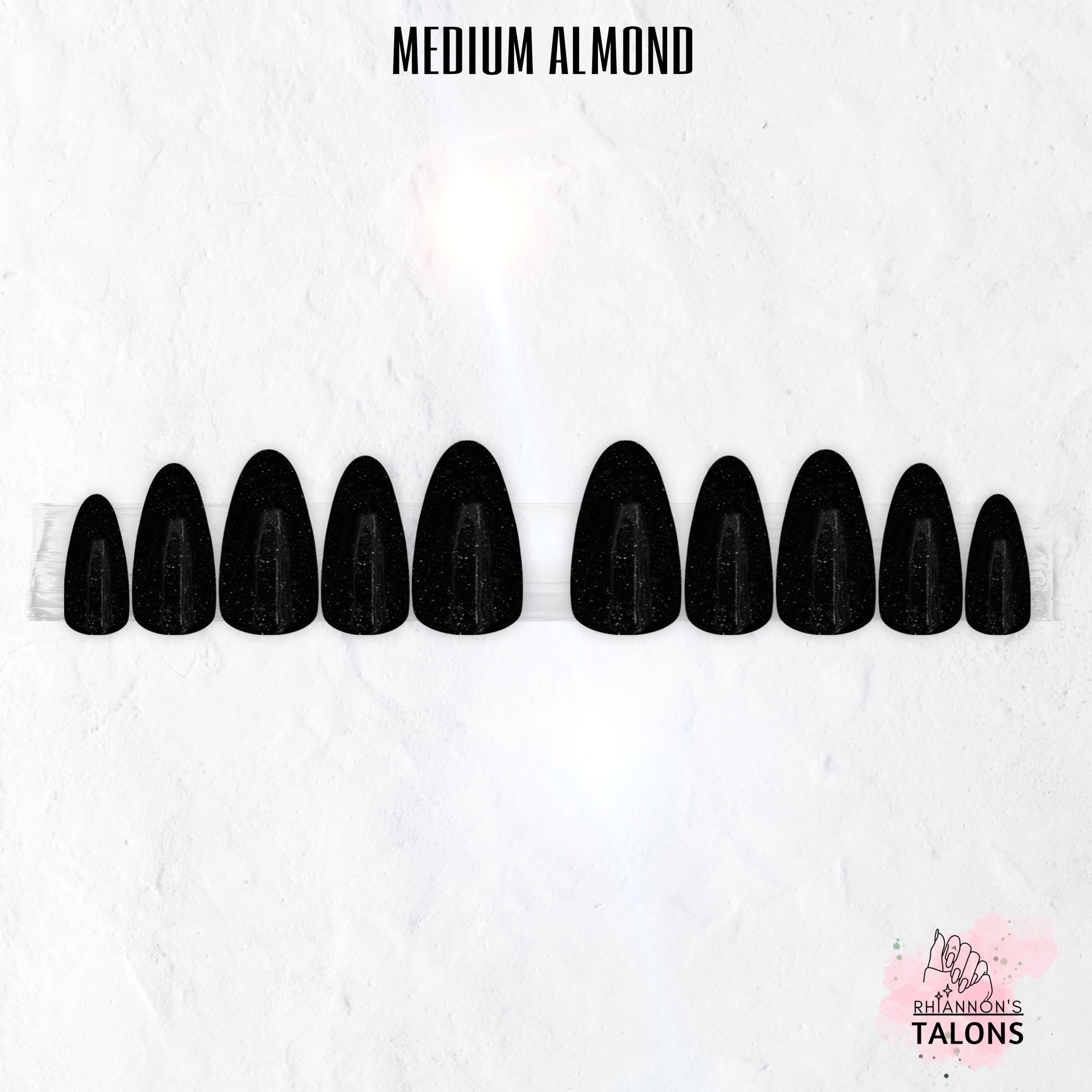 Black Starlight black glitter press-on nails