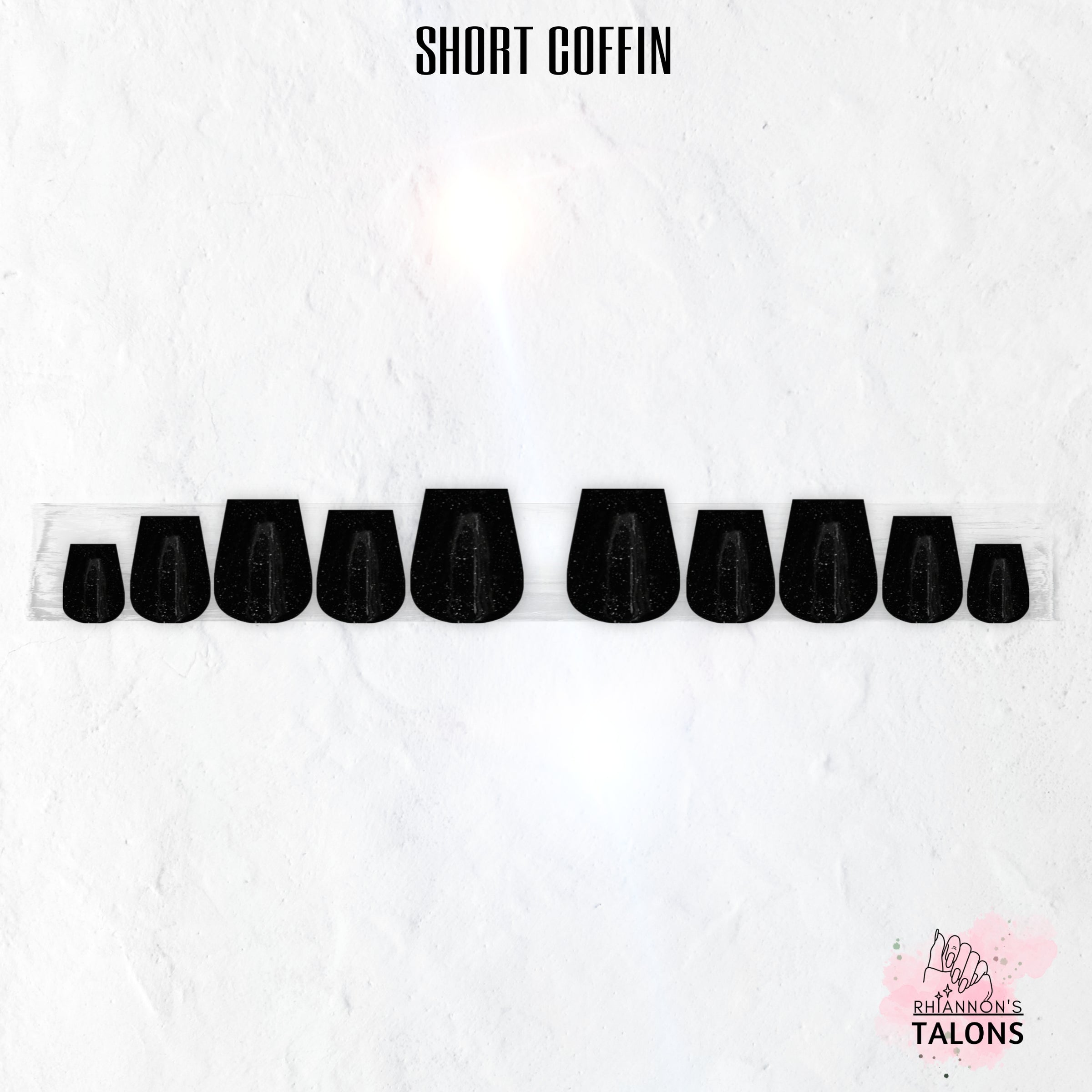 Black Starlight black glitter press-on nails
