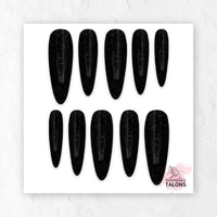 Black Starlight black glitter press-on nails