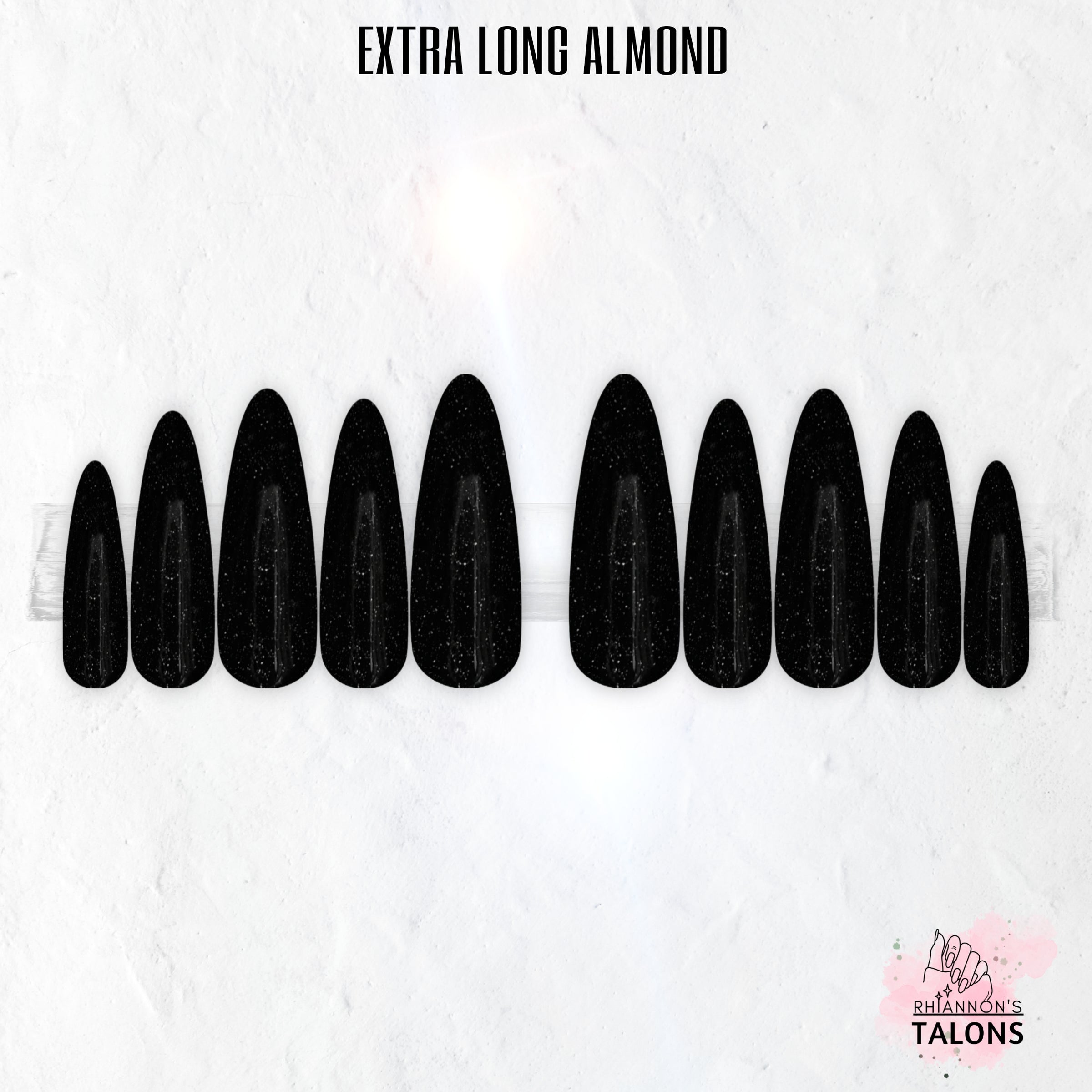 Black Starlight black glitter press-on nails