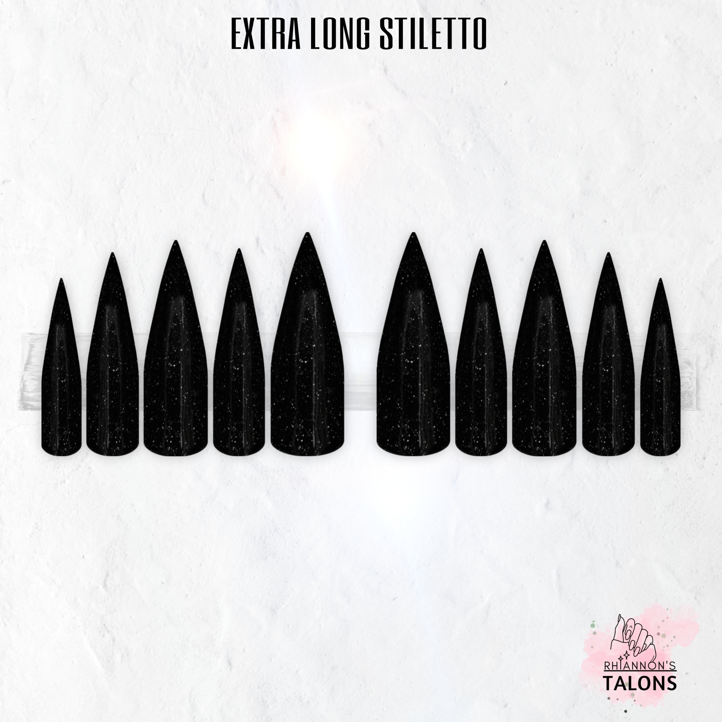 Black Starlight black glitter press-on nails