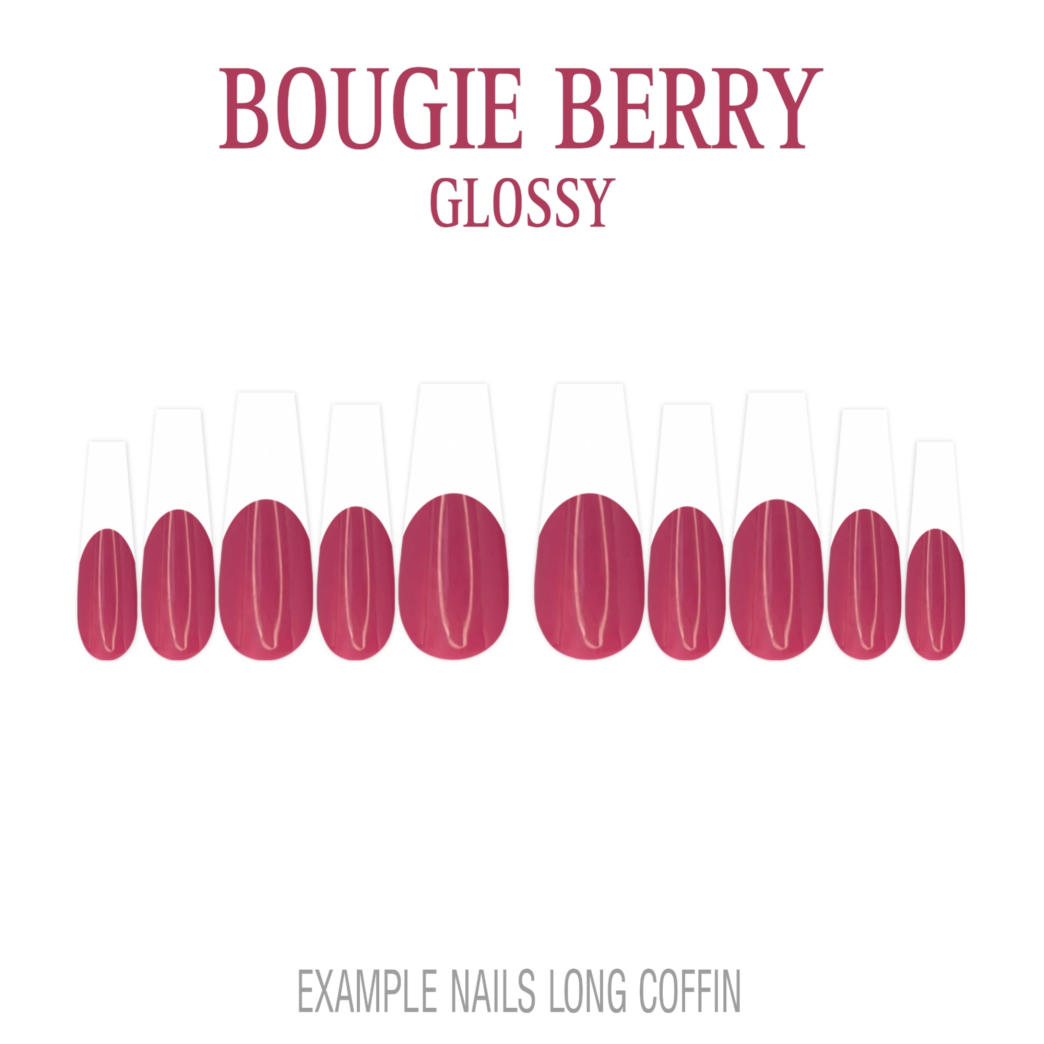Bougie Berry berry pink French tip nails
