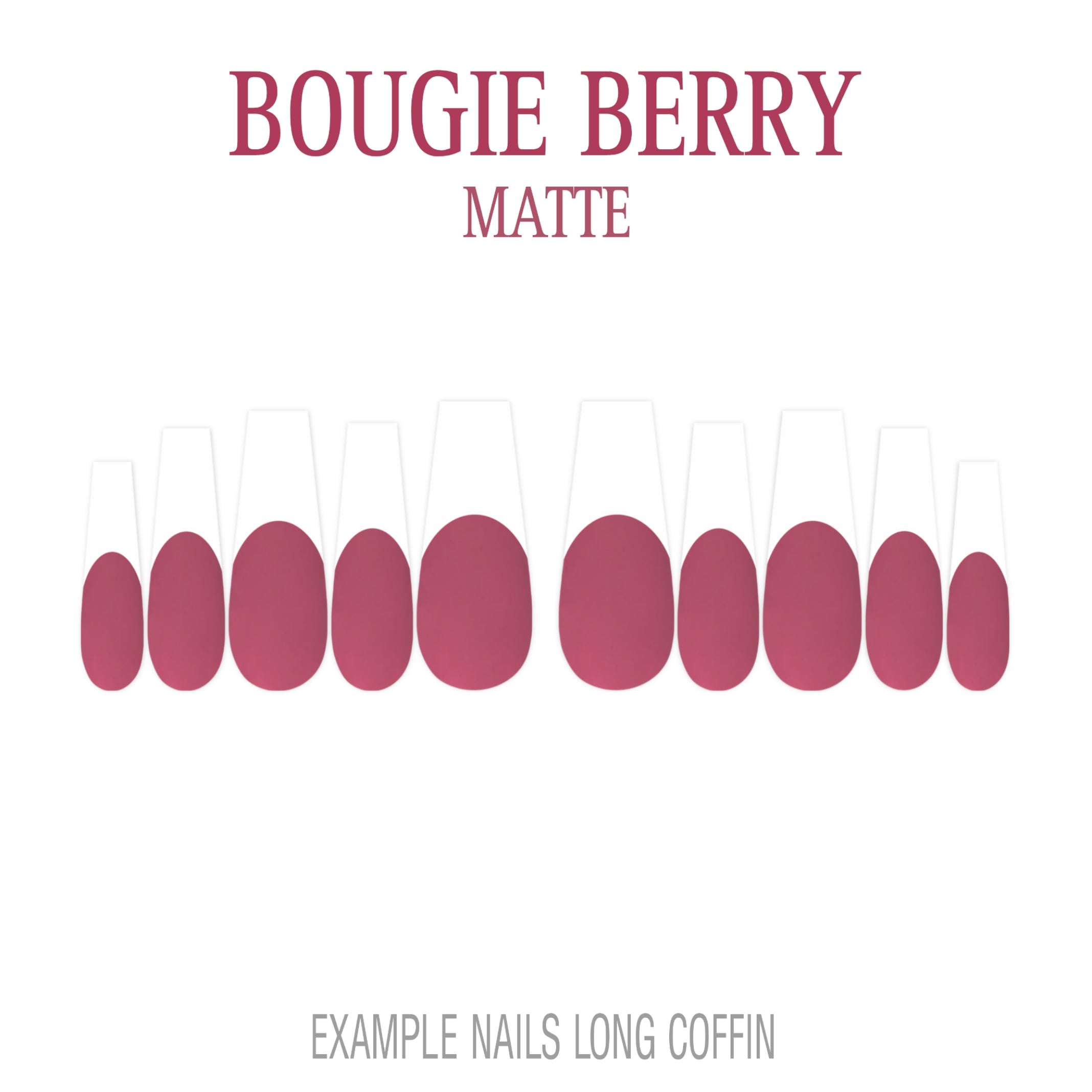 Bougie Berry berry pink French tip nails