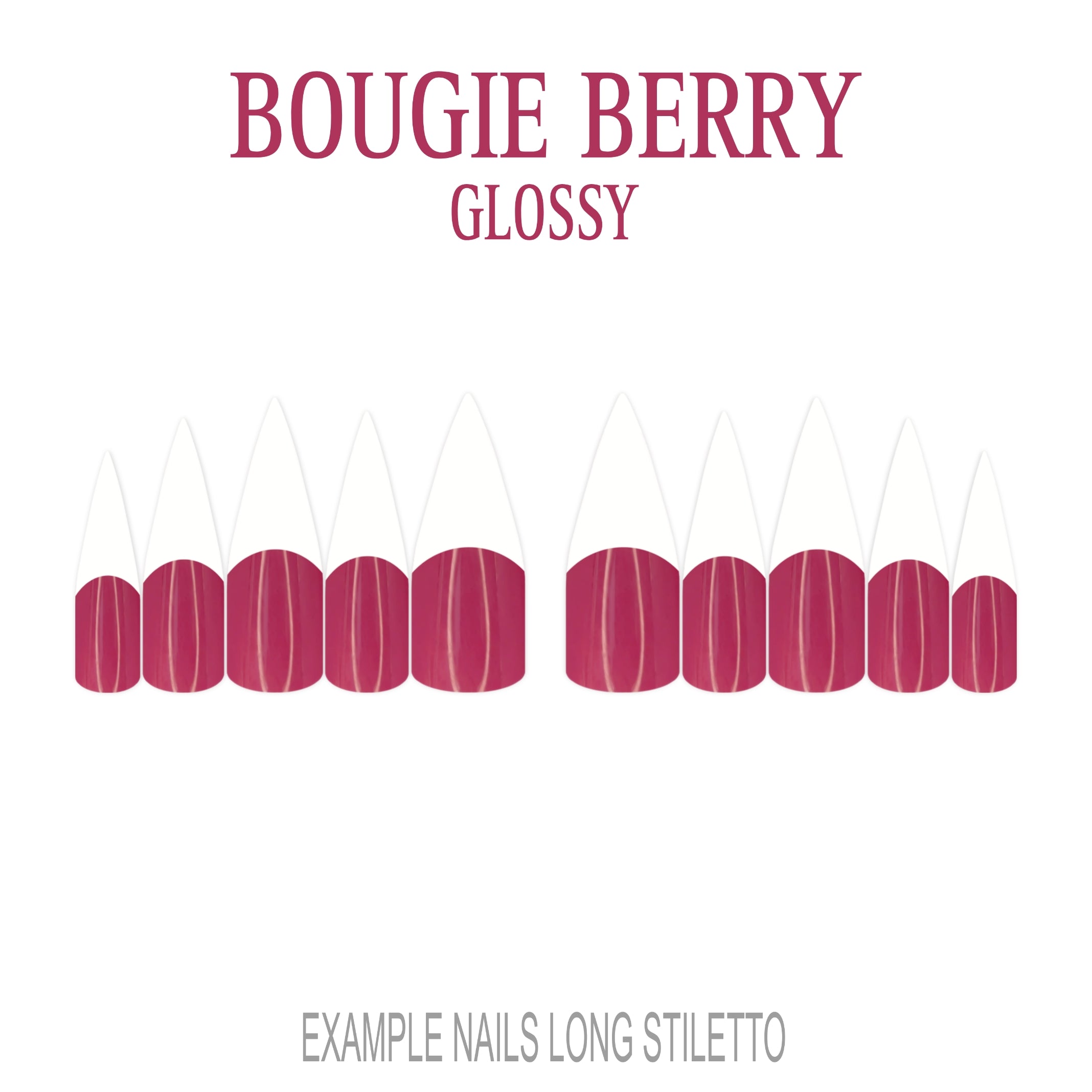 Bougie Berry berry pink French tip nails