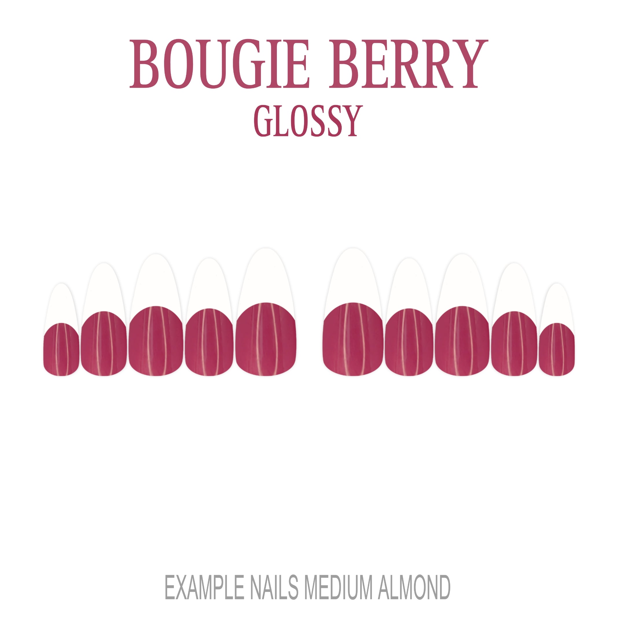 Bougie Berry berry pink French tip nails