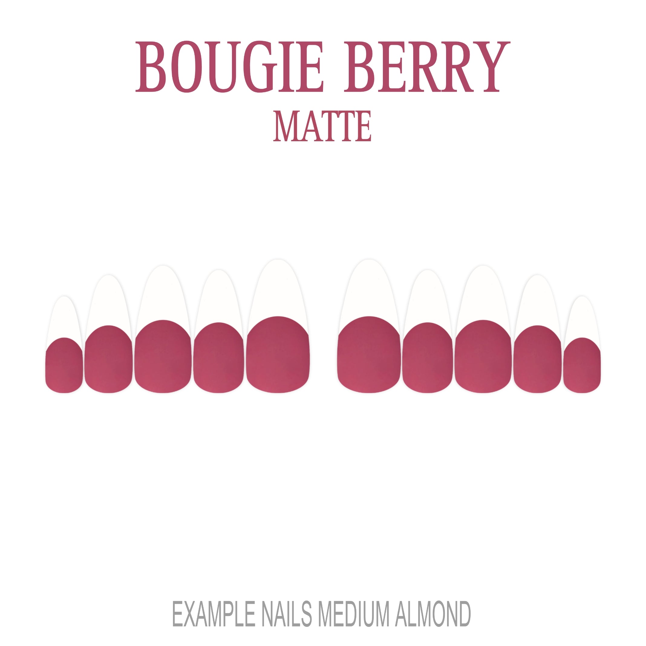 Bougie Berry berry pink French tip nails