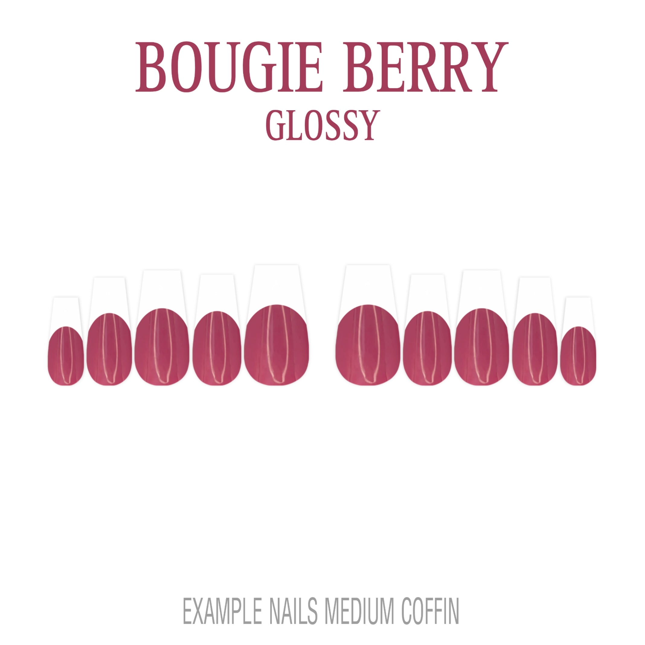 Bougie Berry berry pink French tip nails