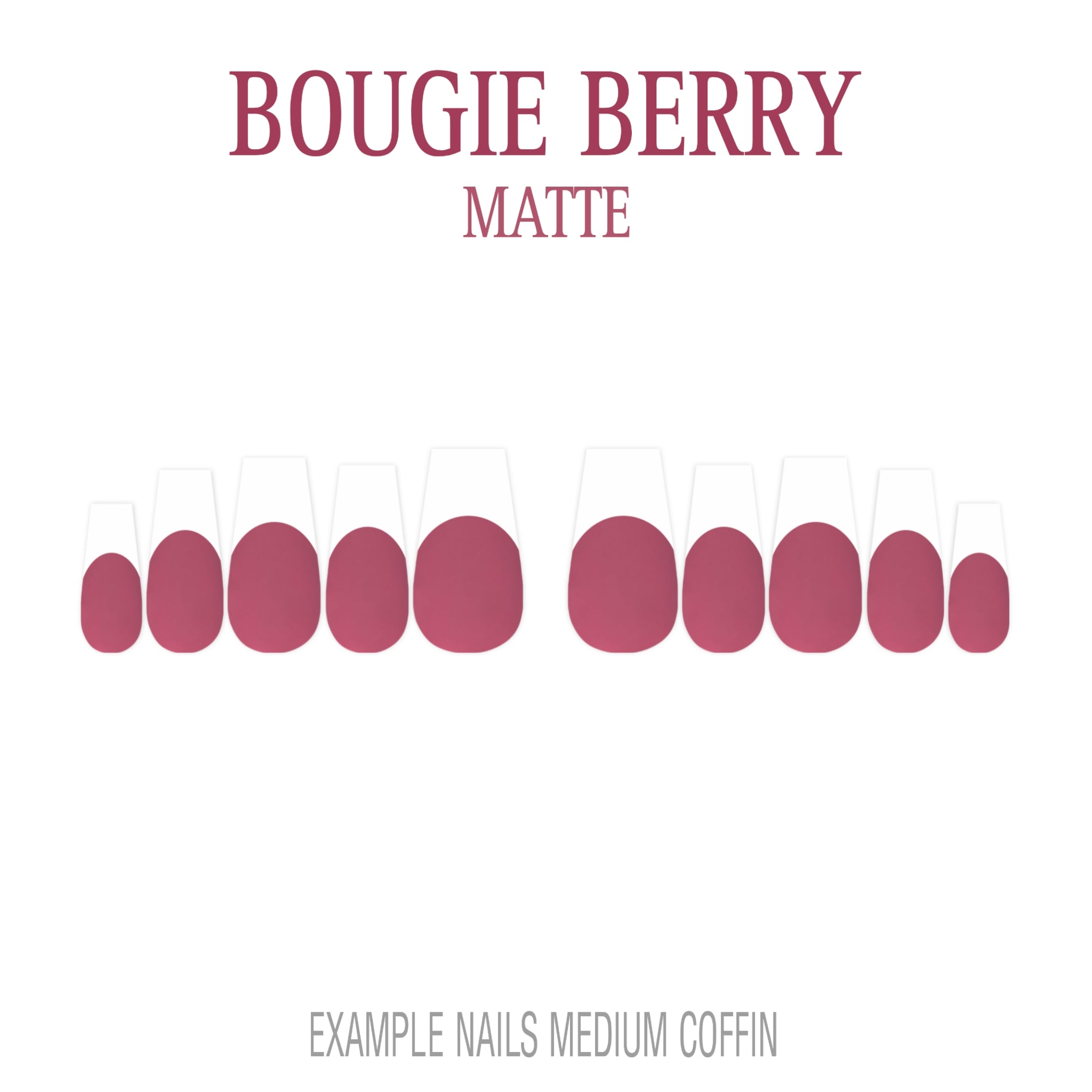 Bougie Berry berry pink French tip nails