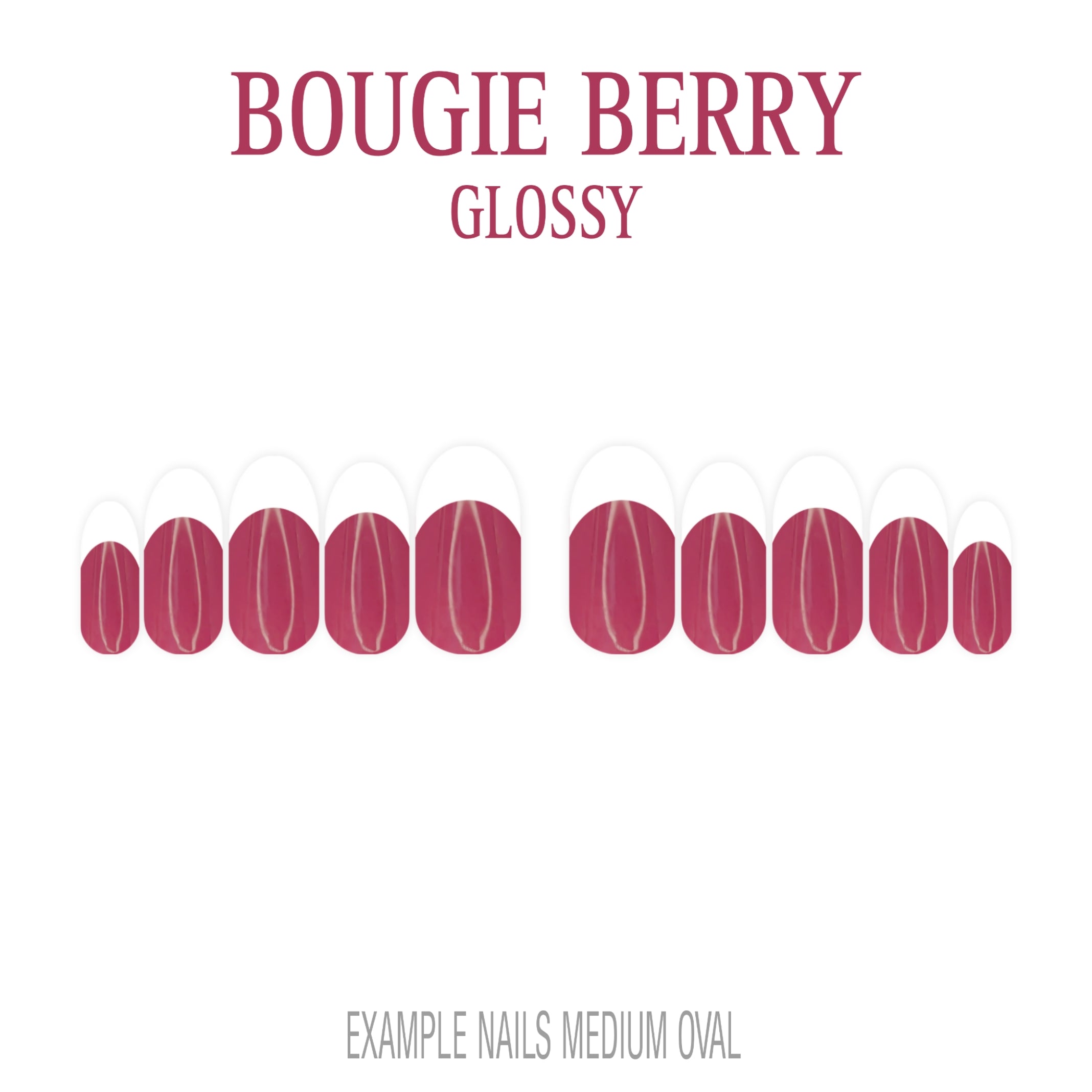 Bougie Berry berry pink French tip nails