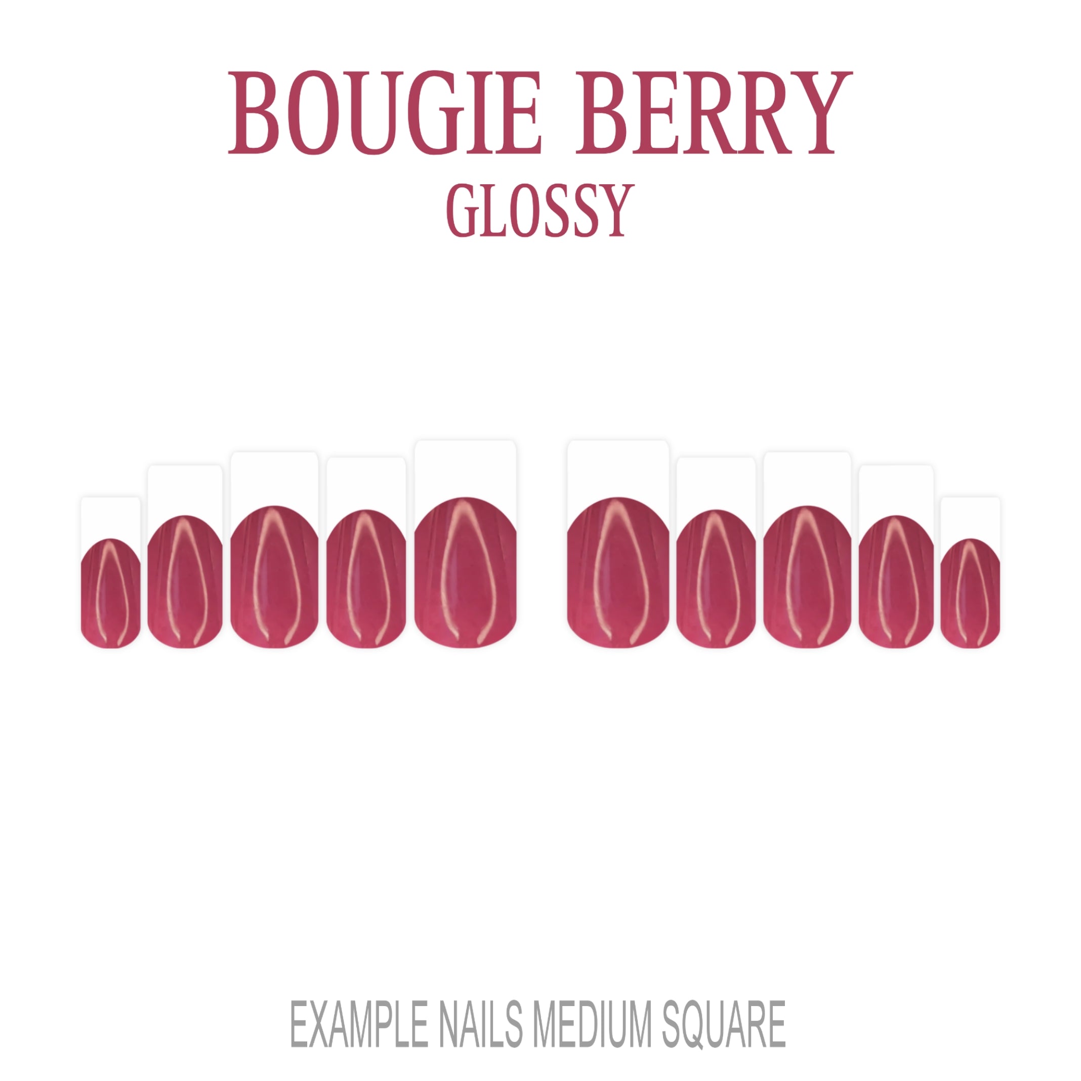 Bougie Berry berry pink French tip nails