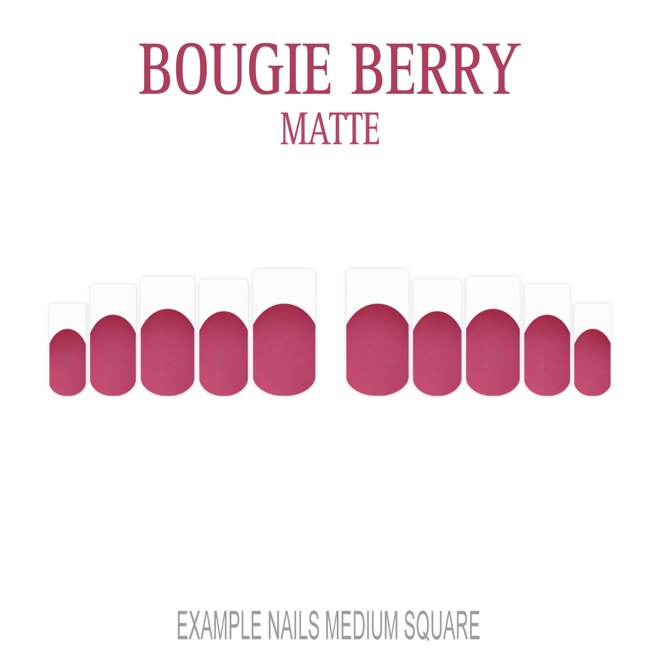 Bougie Berry berry pink French tip nails