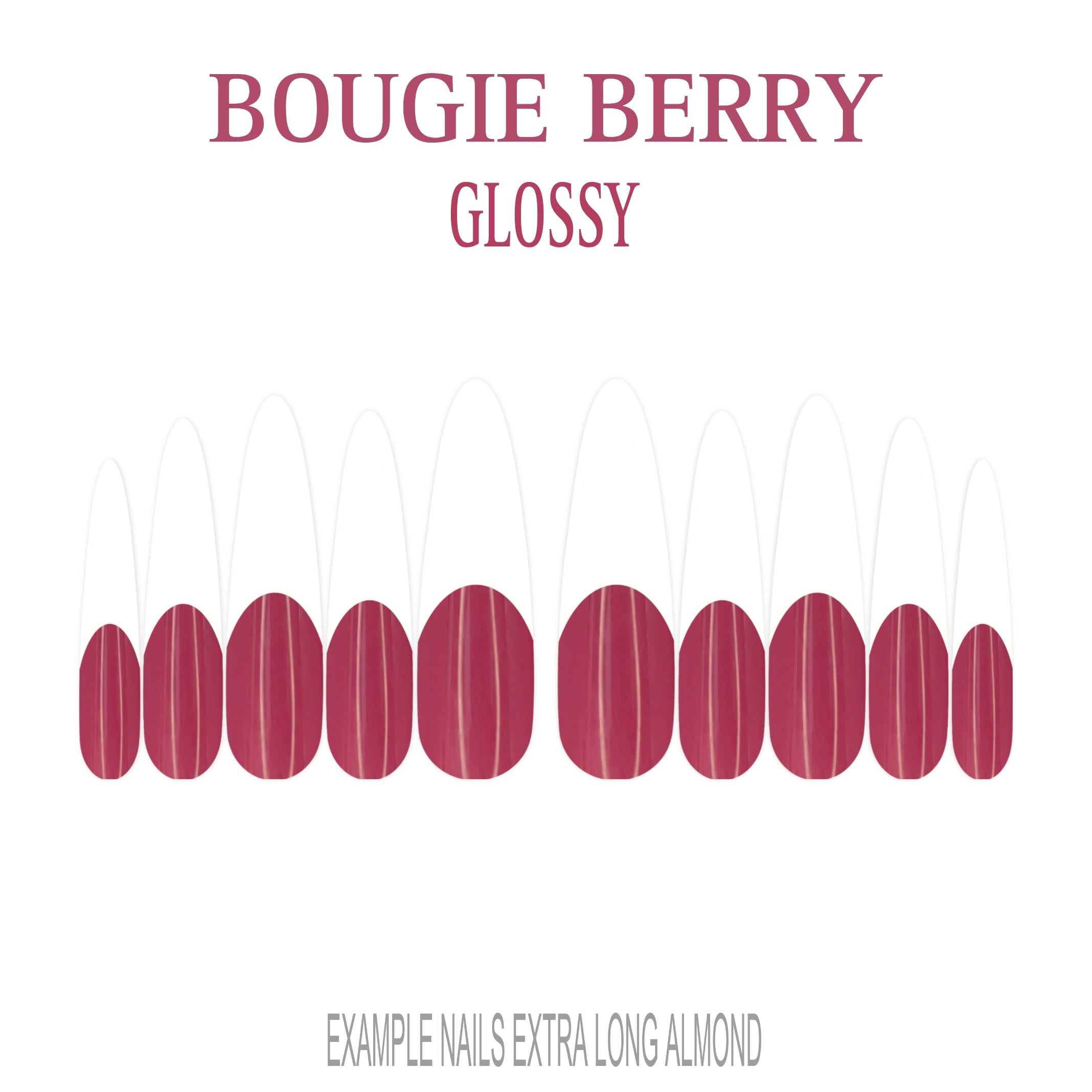 Bougie Berry berry pink French tip nails