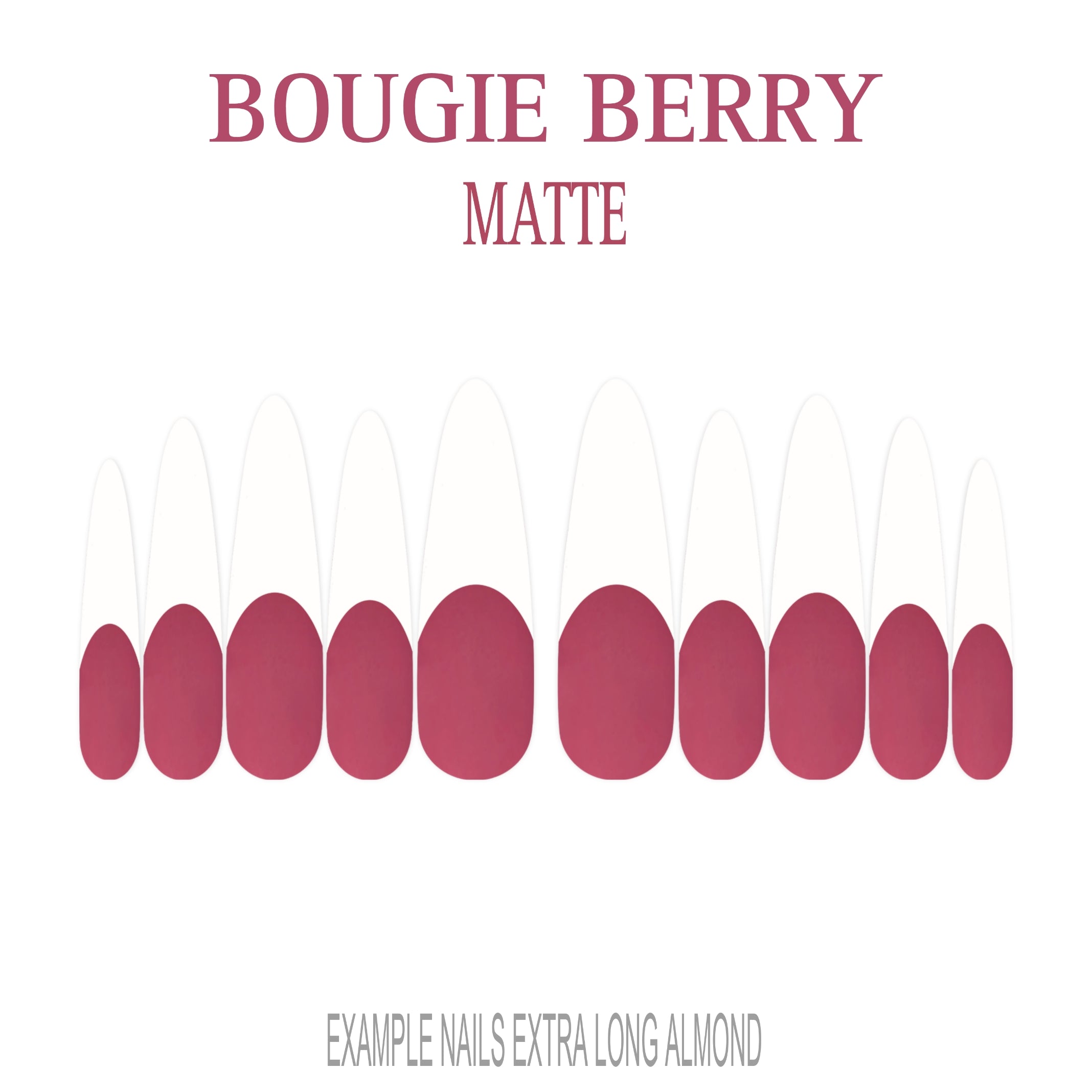 Bougie Berry berry pink French tip nails