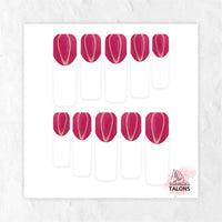 Bougie Berry berry pink French tip nails