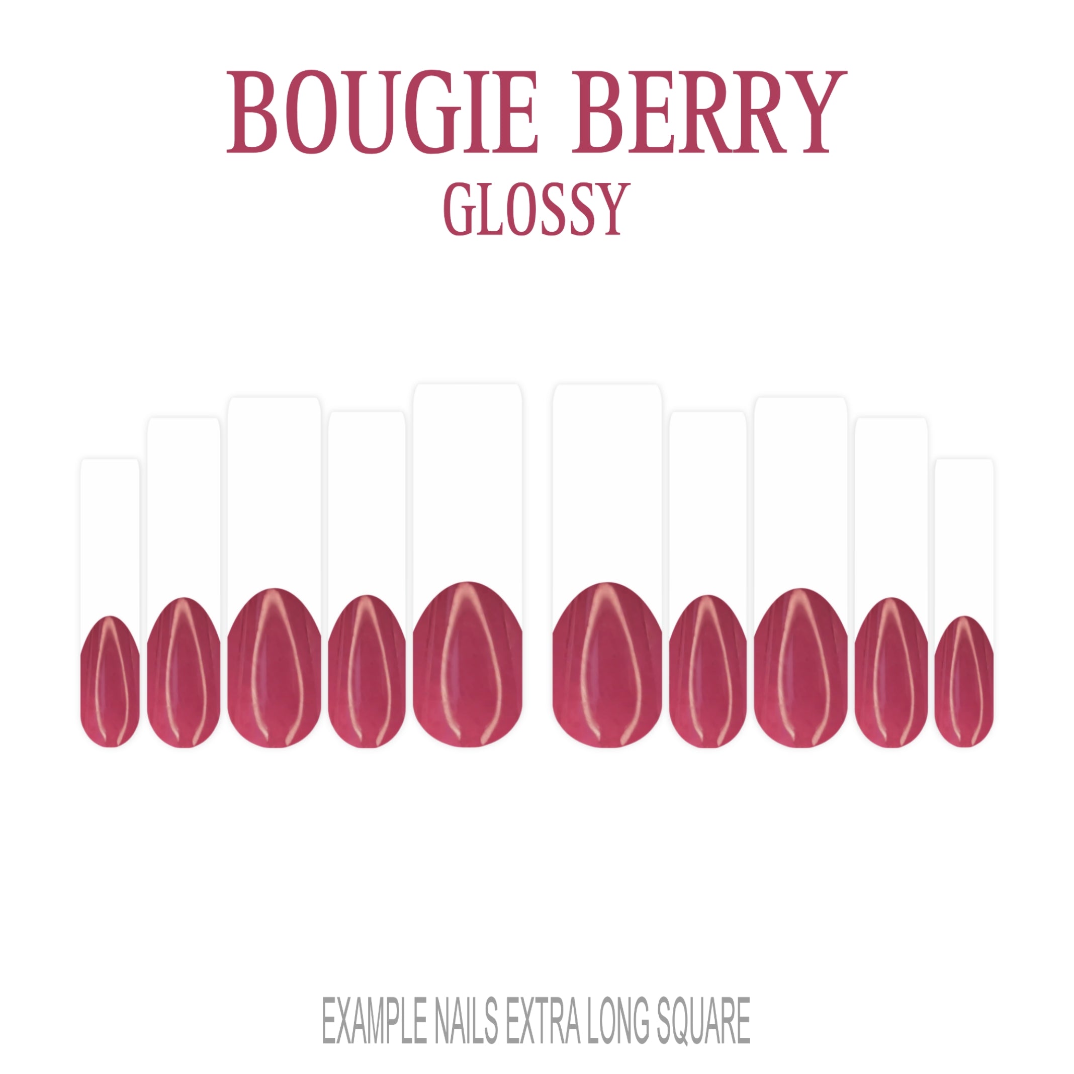 Bougie Berry berry pink French tip nails