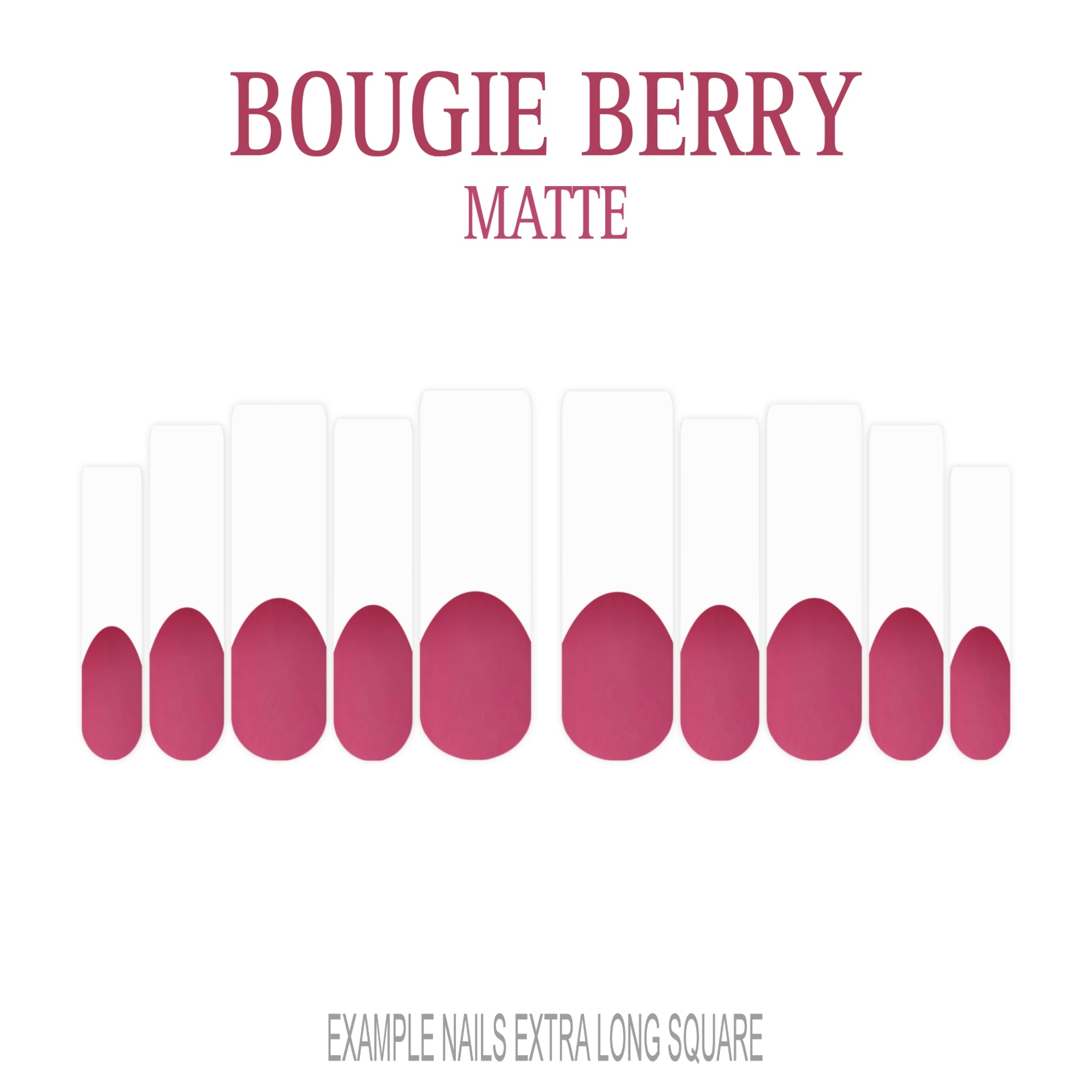 Bougie Berry berry pink French tip nails