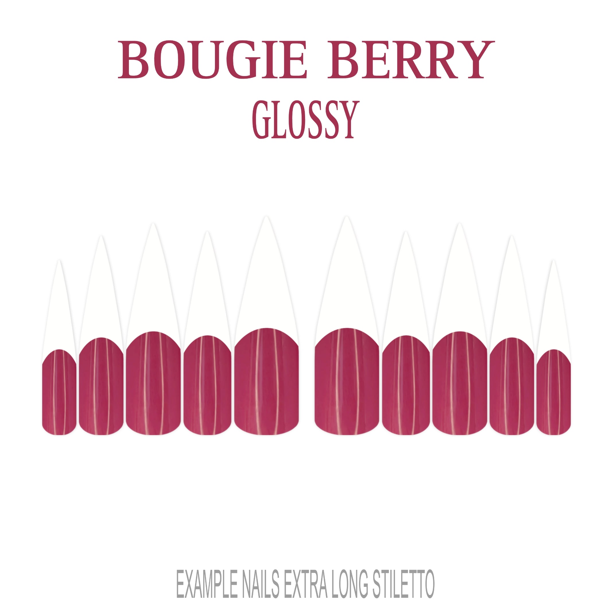 Bougie Berry berry pink French tip nails