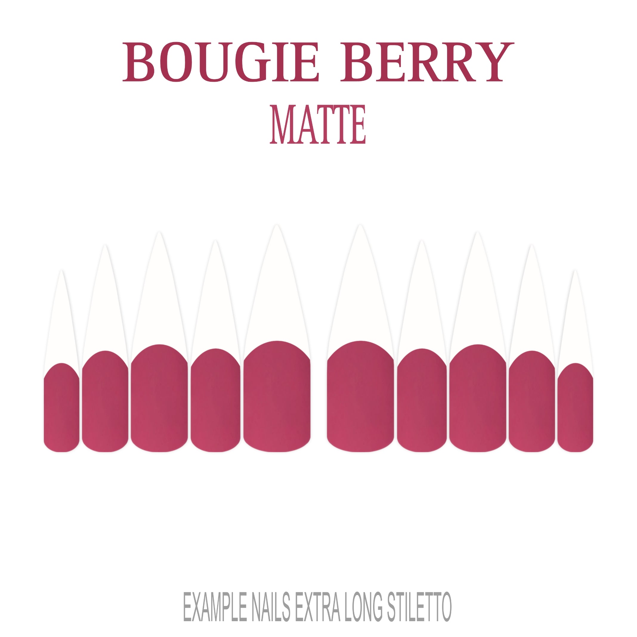 Bougie Berry berry pink French tip nails
