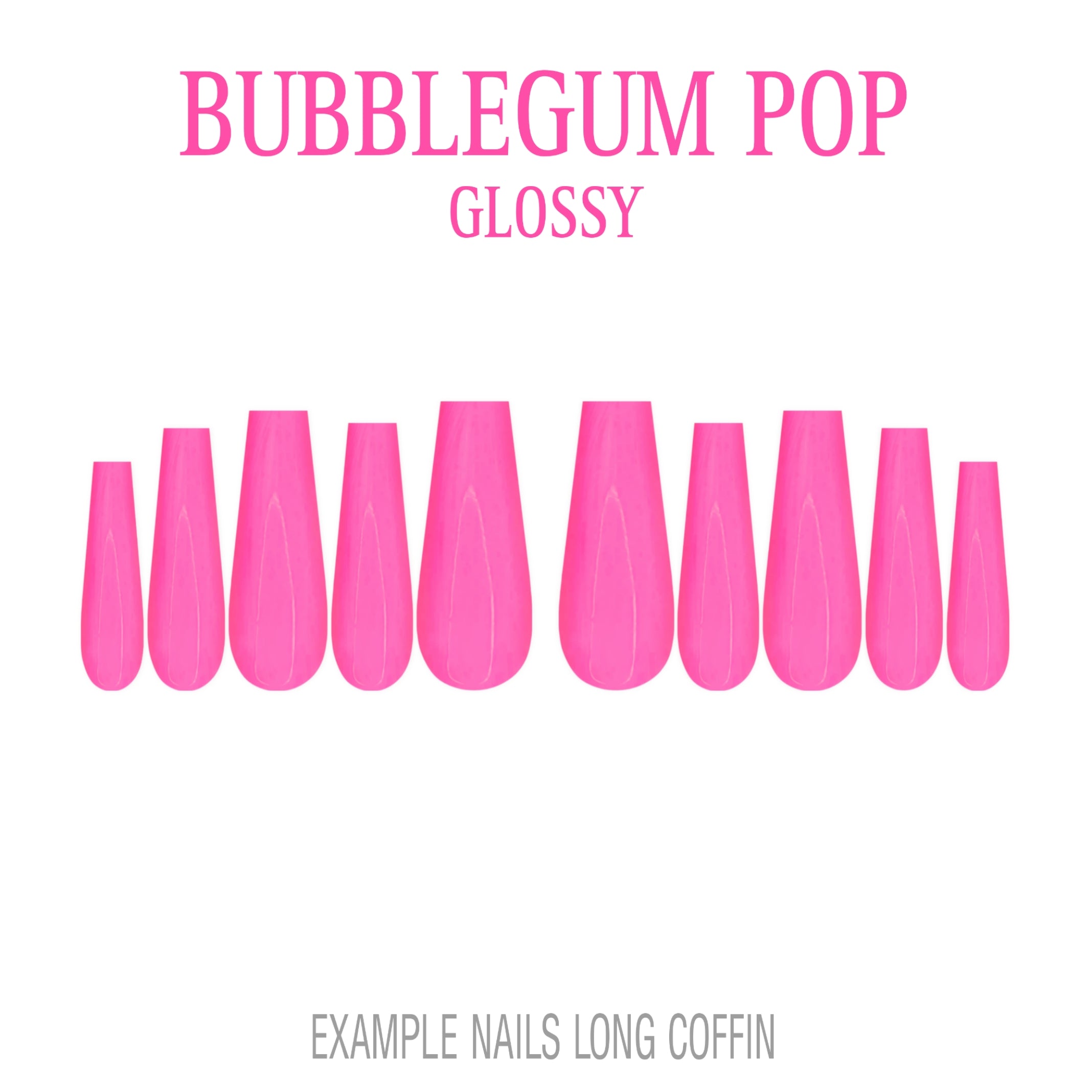 Bubblegum Pop bright pink press-on nails