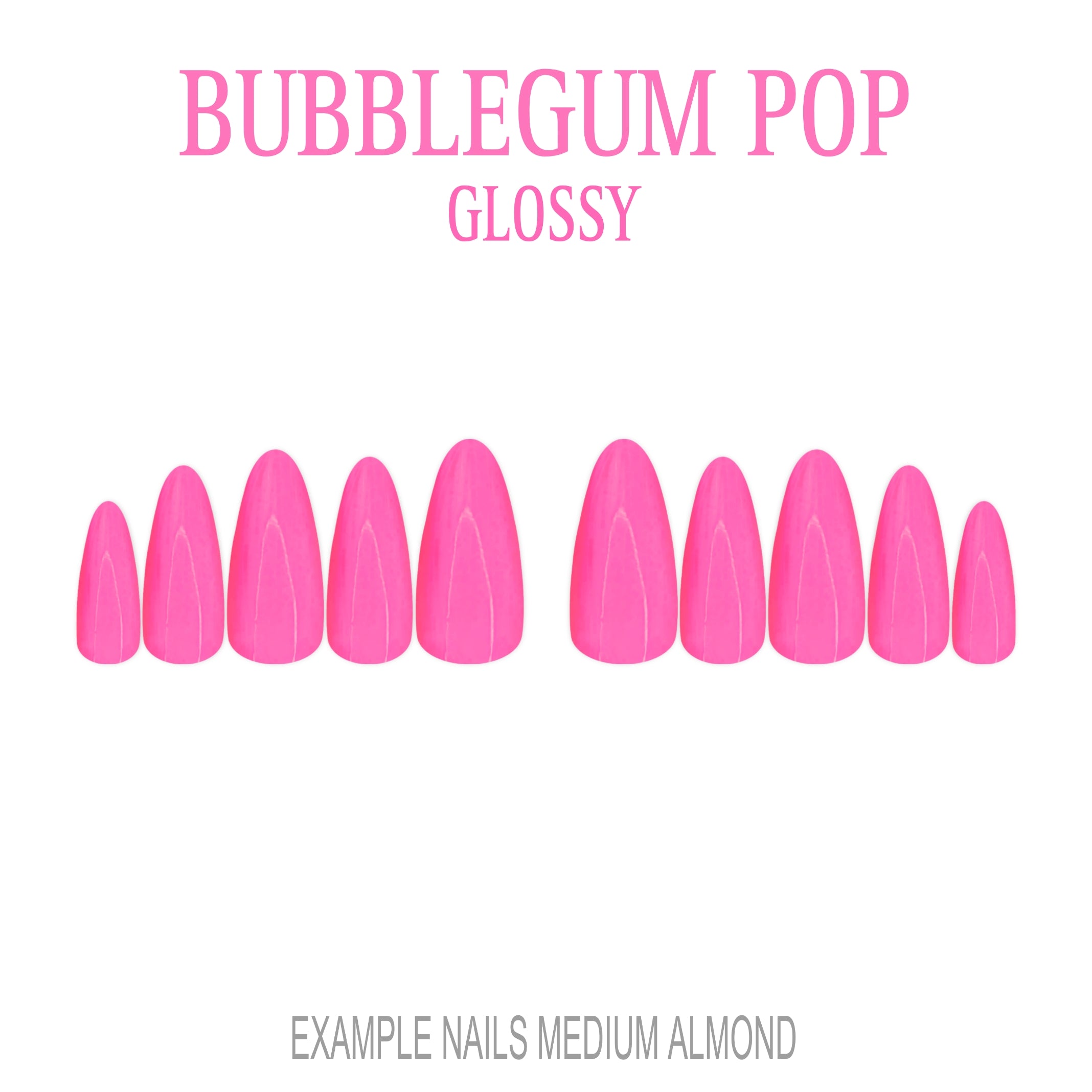 Bubblegum Pop bright pink press-on nails