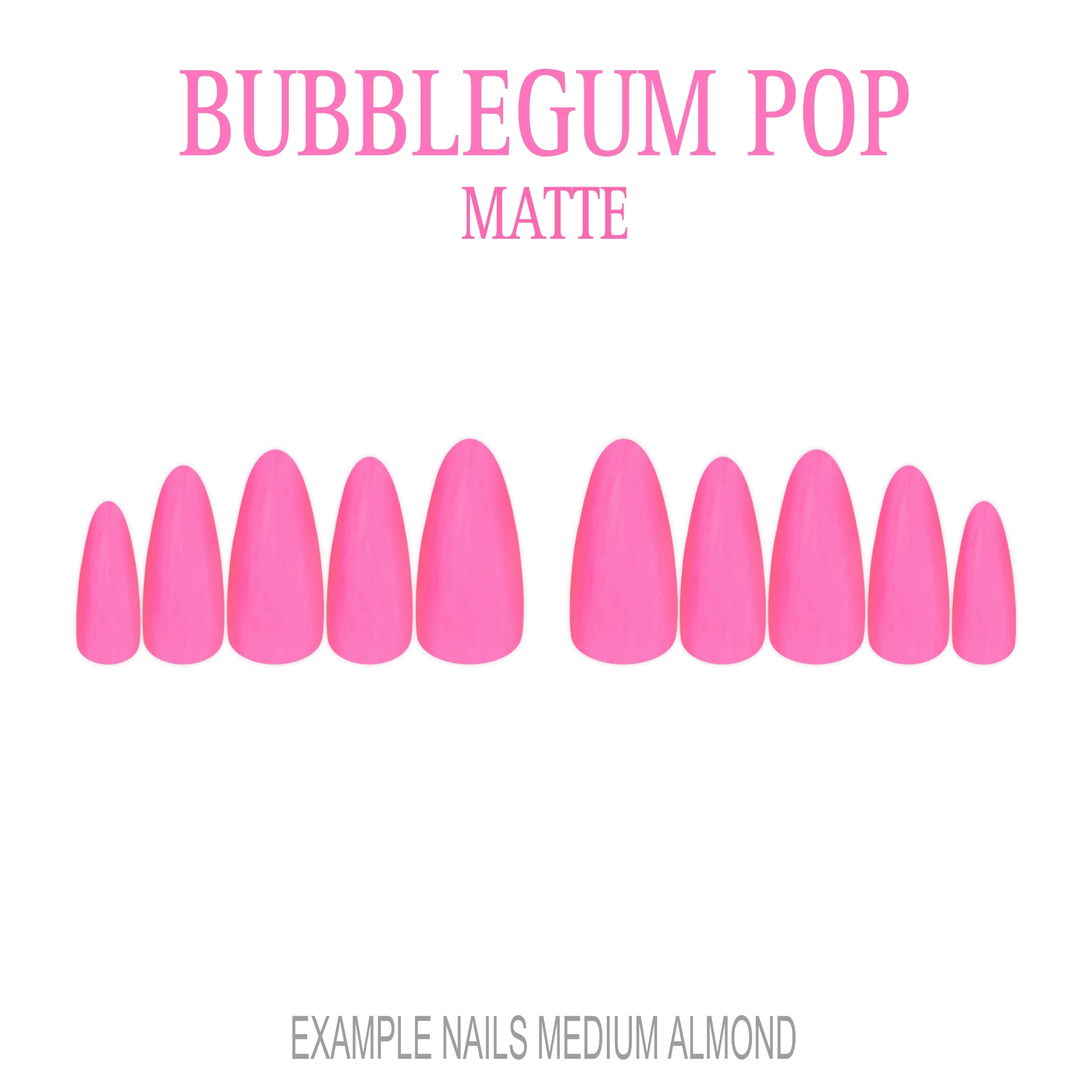 Bubblegum Pop bright pink press-on nails