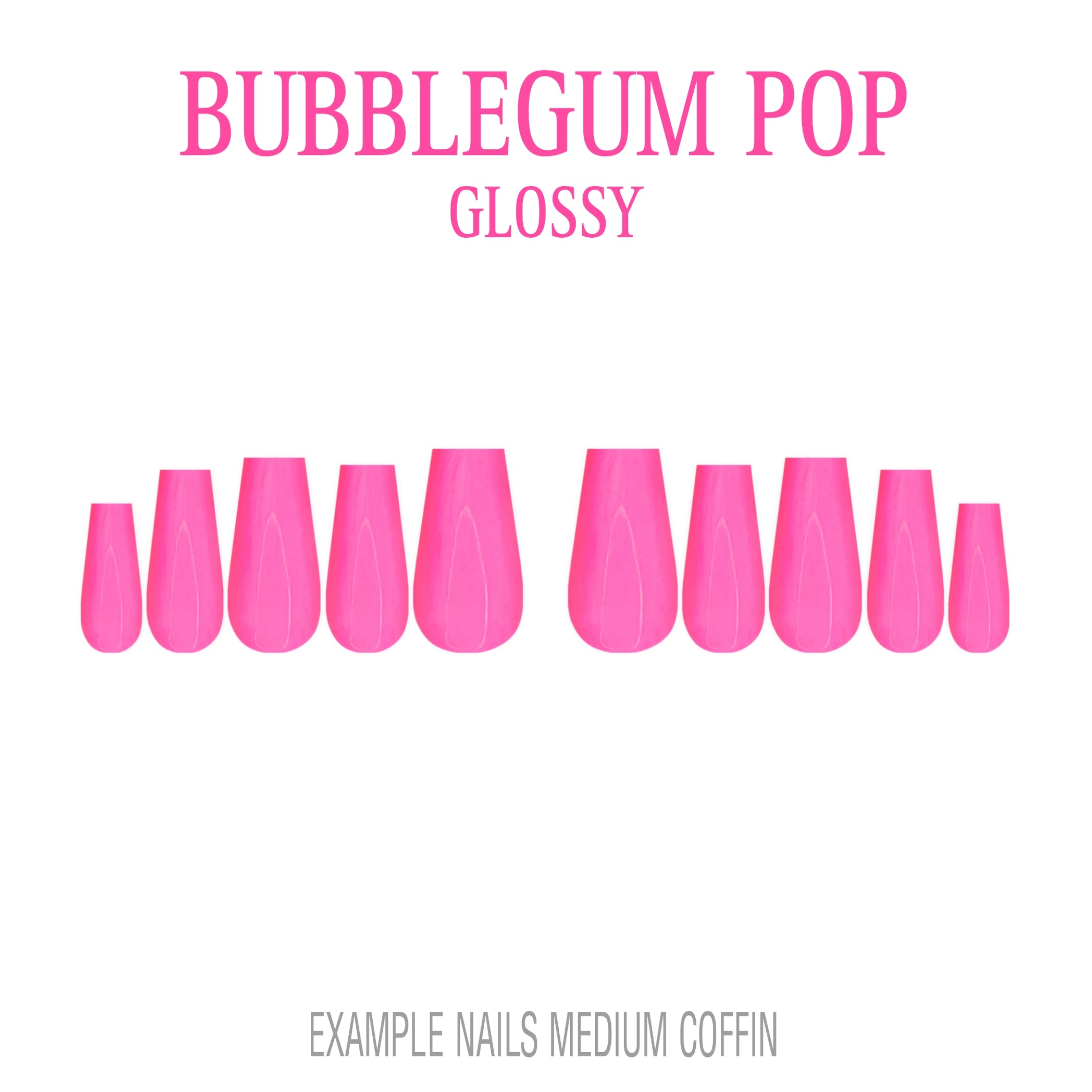 Bubblegum Pop bright pink press-on nails