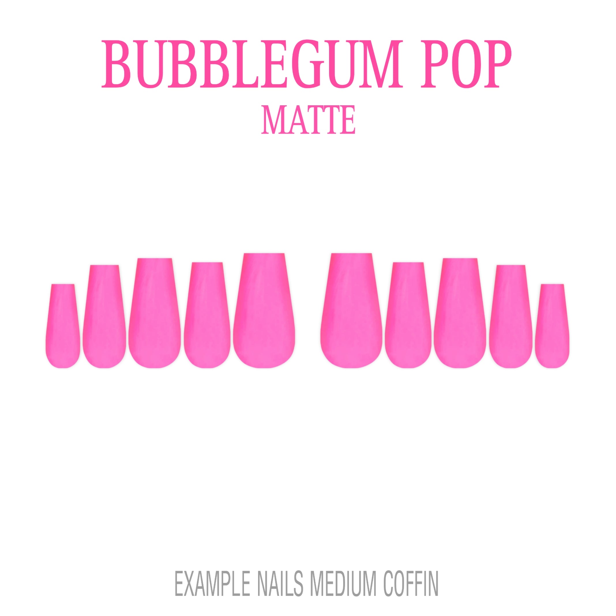Bubblegum Pop bright pink press-on nails