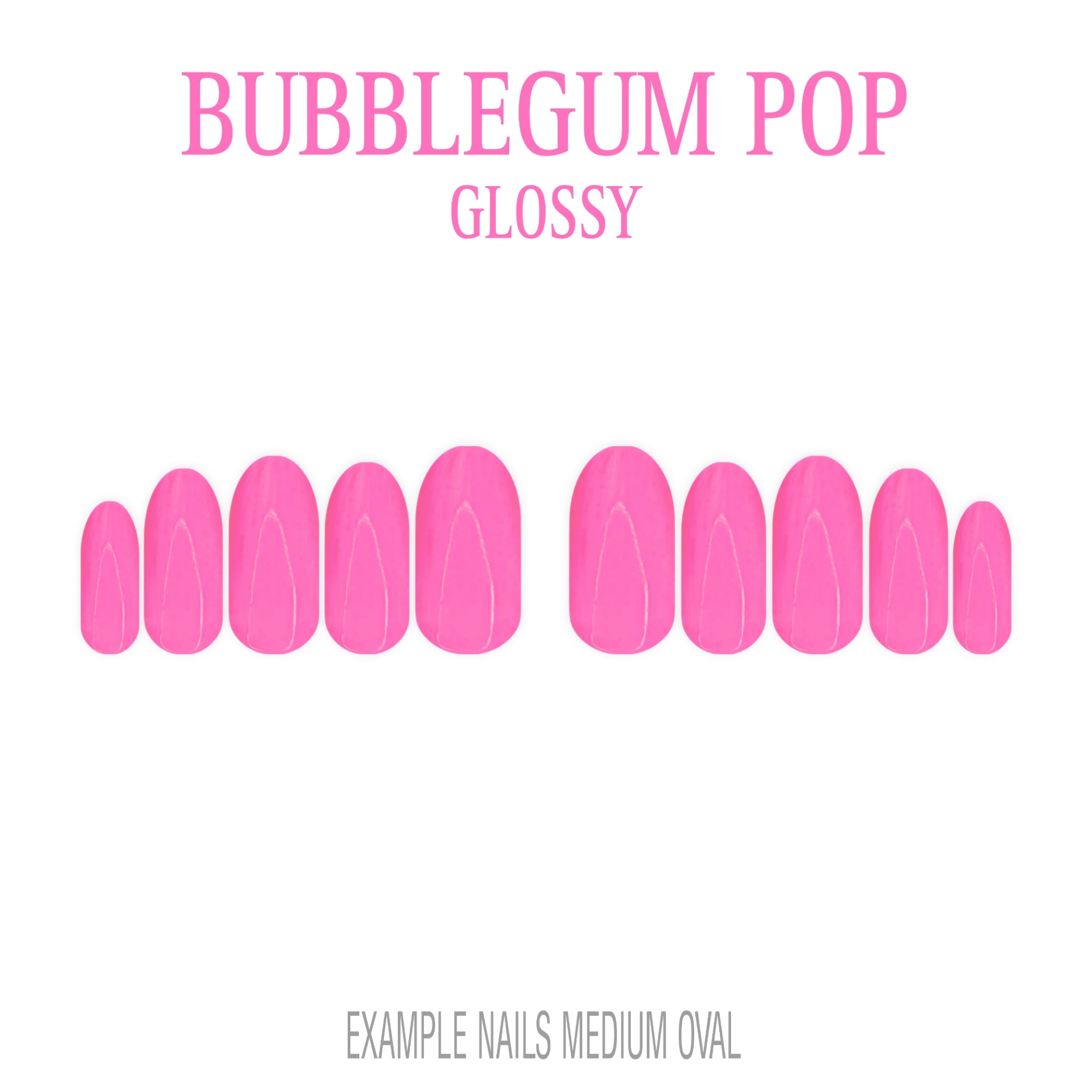 Bubblegum Pop bright pink press-on nails