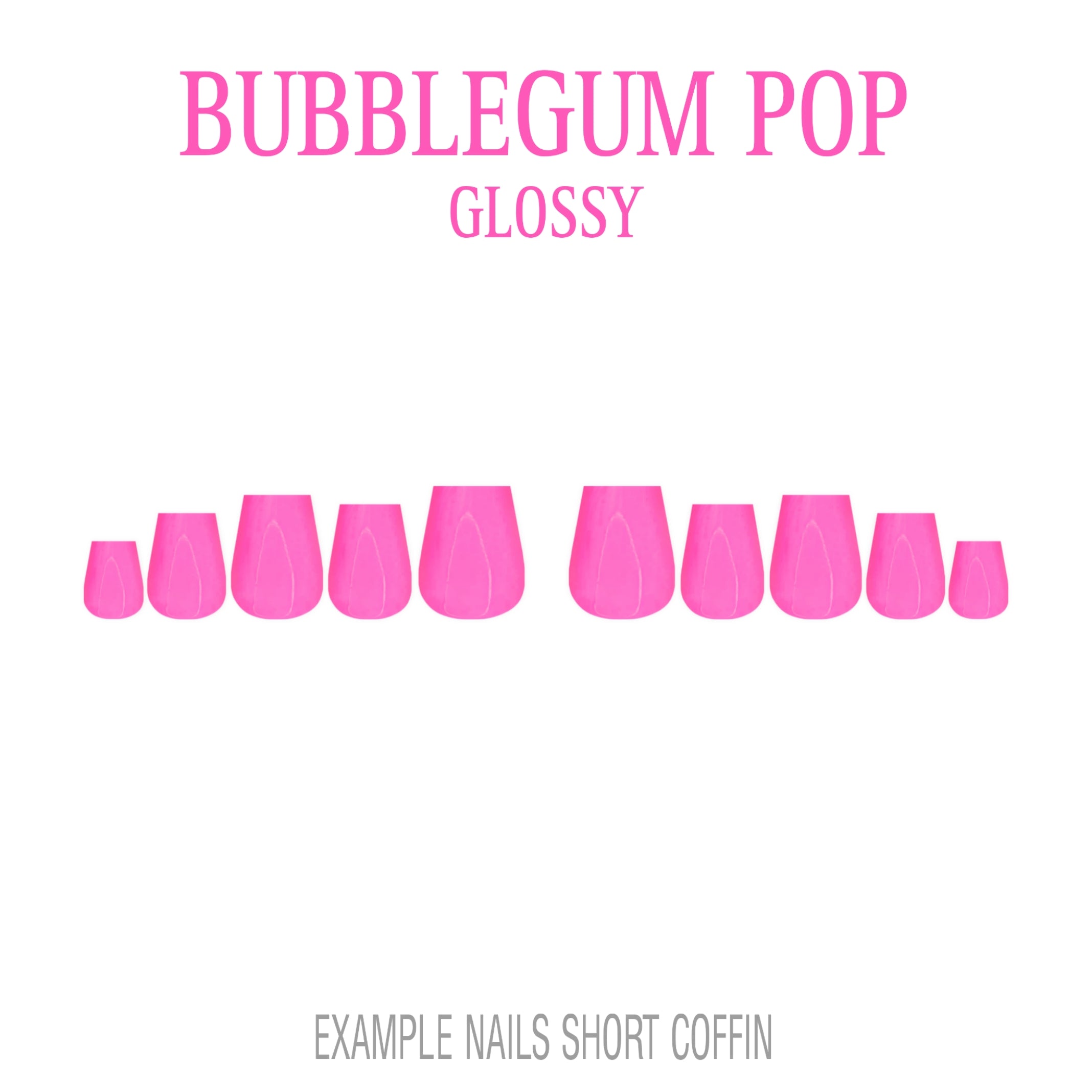 Bubblegum Pop bright pink press-on nails