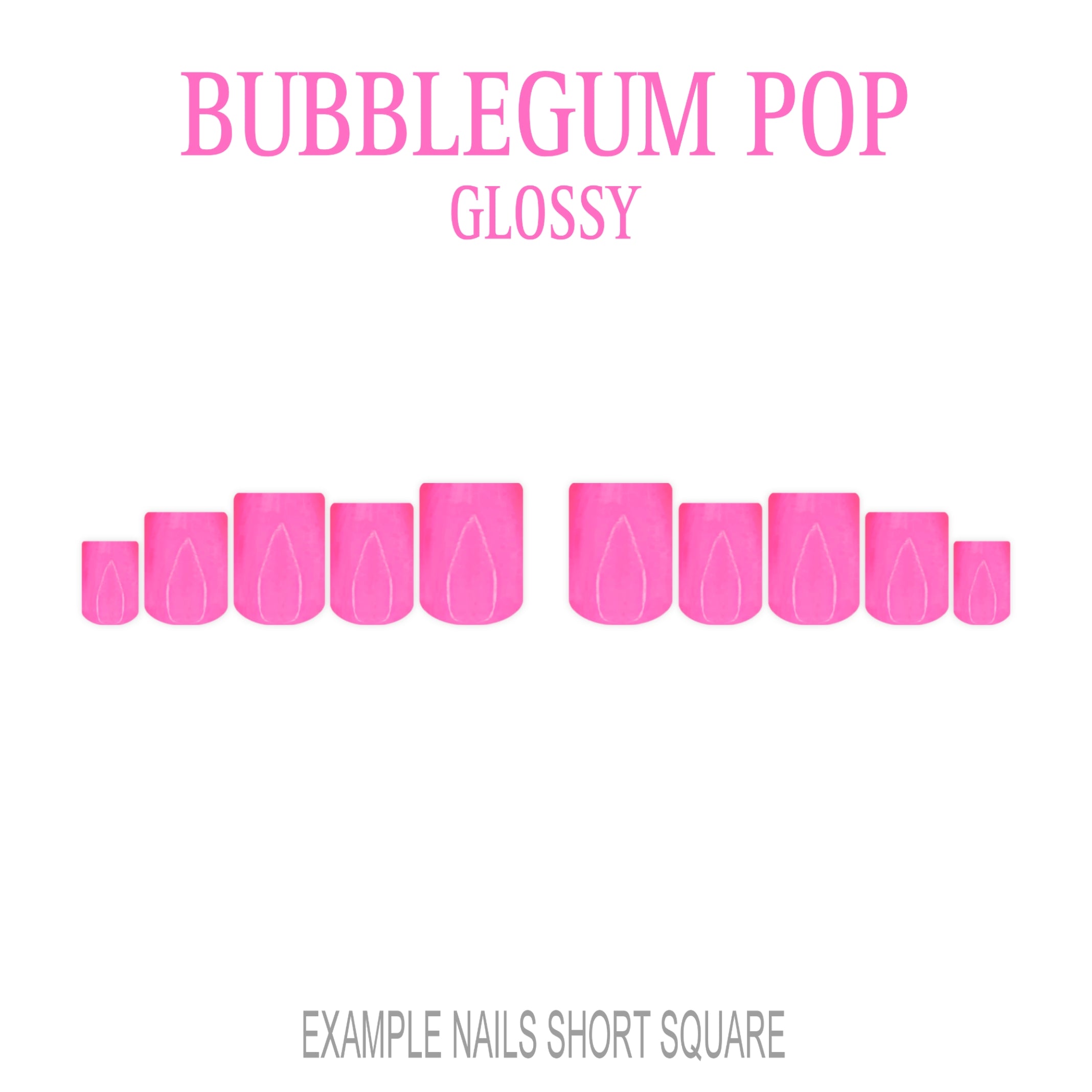 Bubblegum Pop bright pink press-on nails