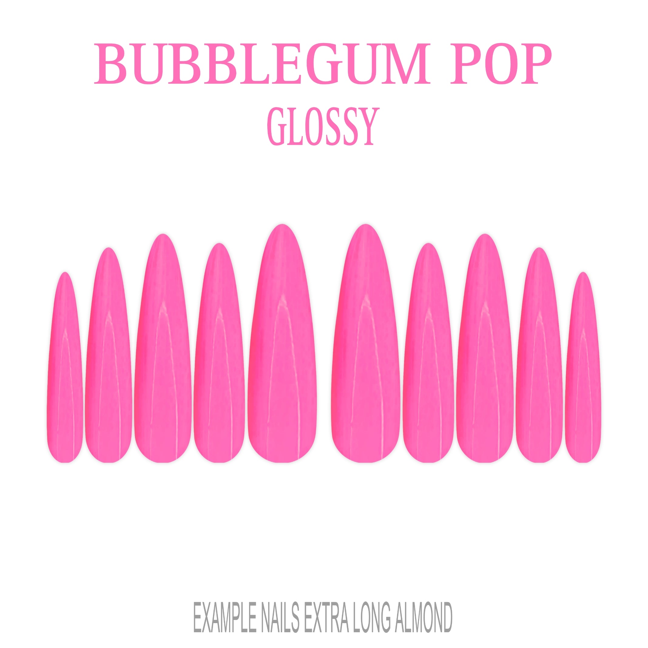 Bubblegum Pop bright pink press-on nails