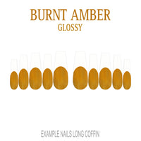 Burnt Amber orange brown French tip nails