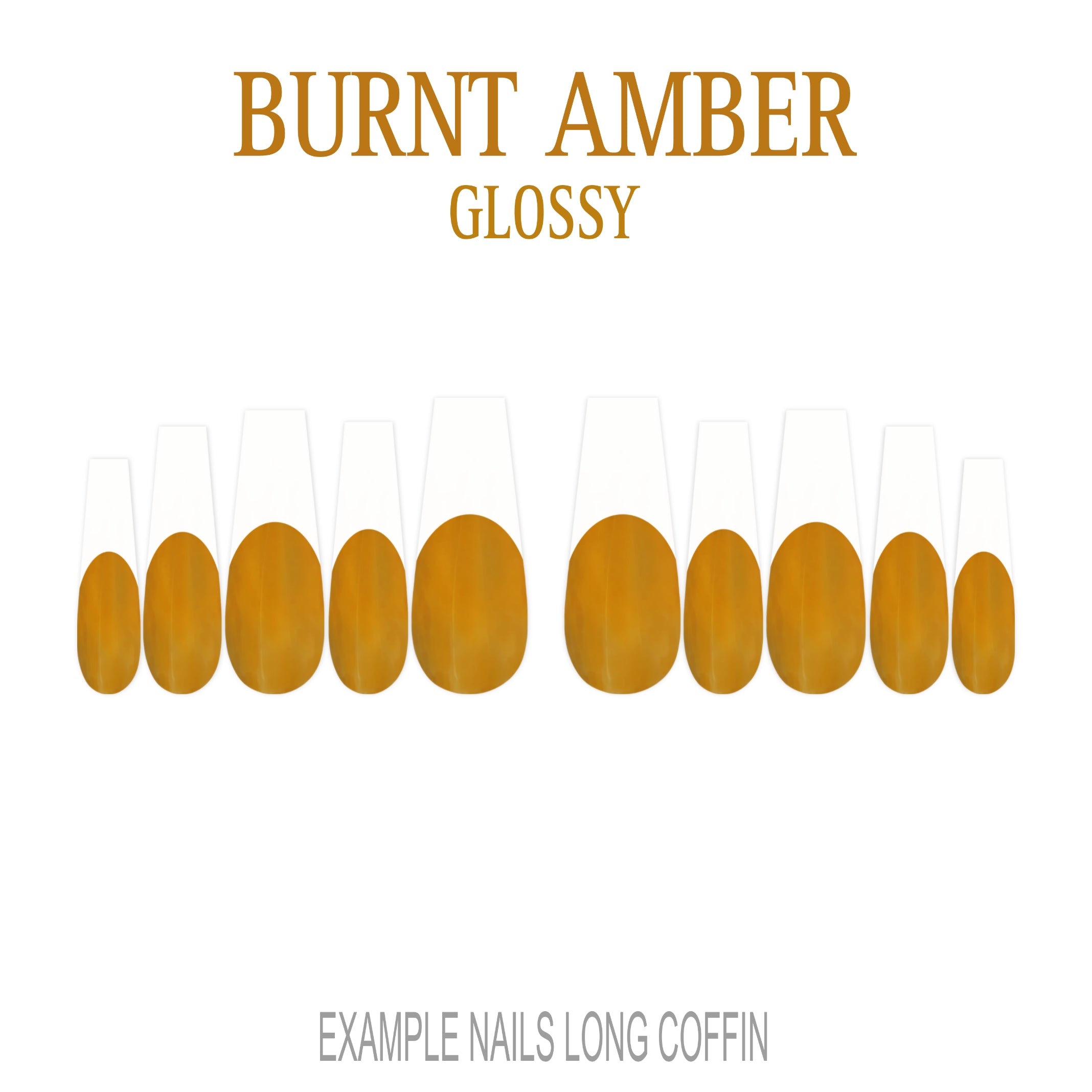 Burnt Amber orange brown French tip nails